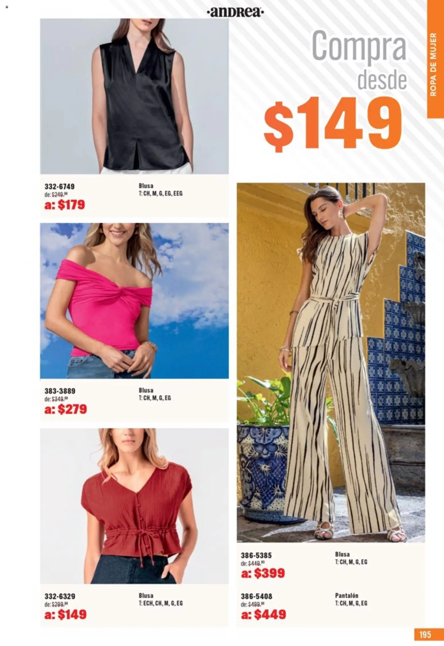 Nuevas ofertas de Andrea válidas en toda la República Mexicana desde el 05.04.2026. ¡Encuentra las mejores ofertas en Andrea catálogo Outlet! | Página: 195 | Productos: Blusa, Ropa
