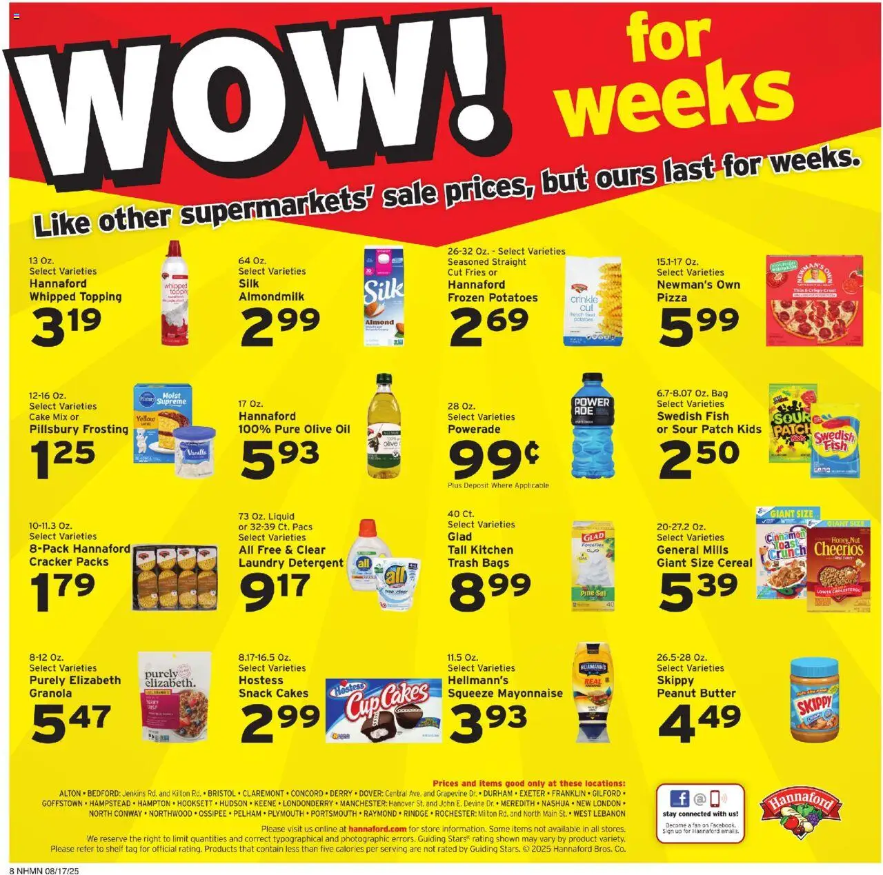 Hannaford Weekly Ad - valid from 17.08.2025 | Page: 8 | Products: Butter, Oil, Mayonnaise, Fan