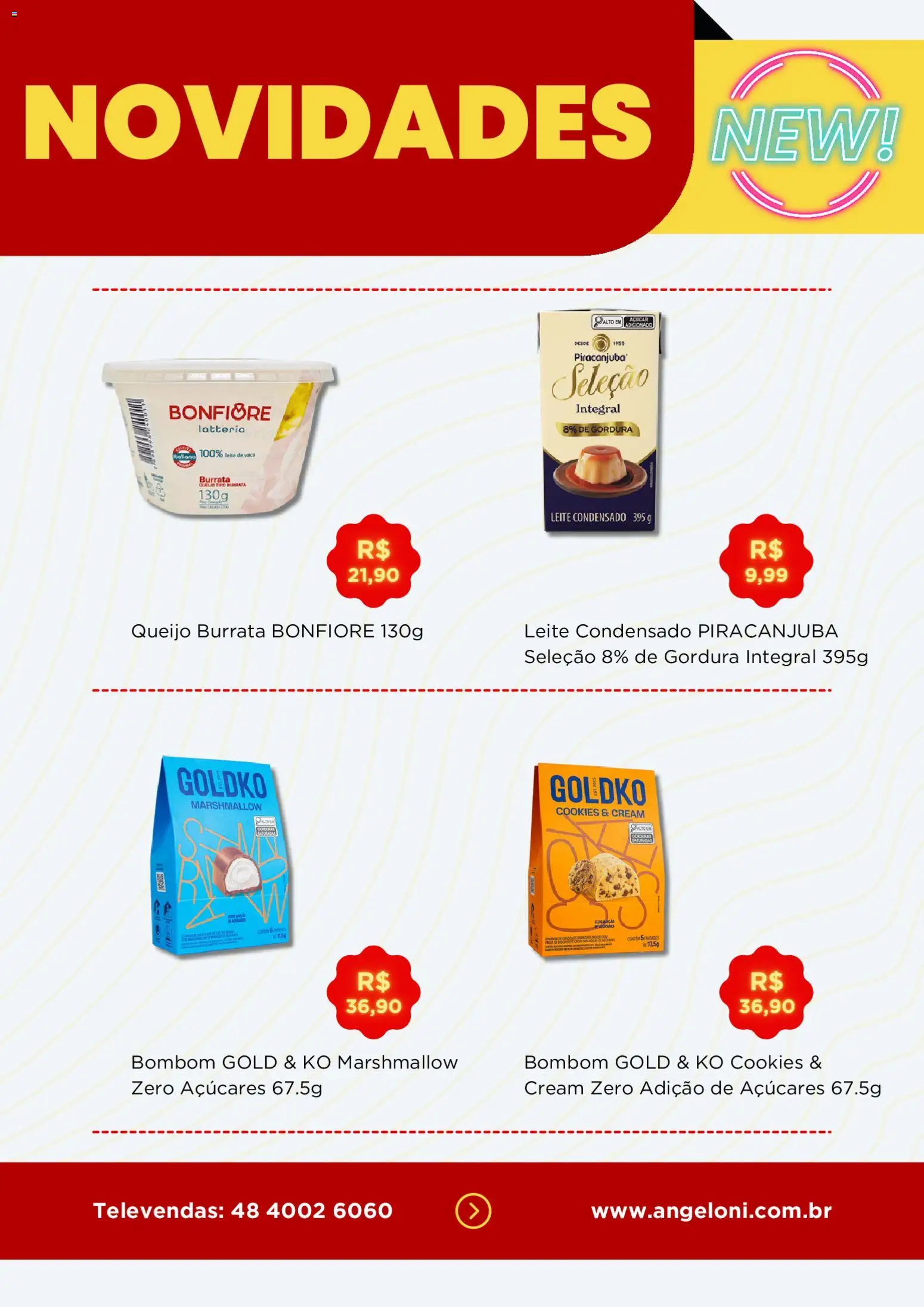 Angeloni Folheto - válido de 08.01.2026 | Página: 4 | Produtos: Leite, Queijo, Cookies, Leite condensado