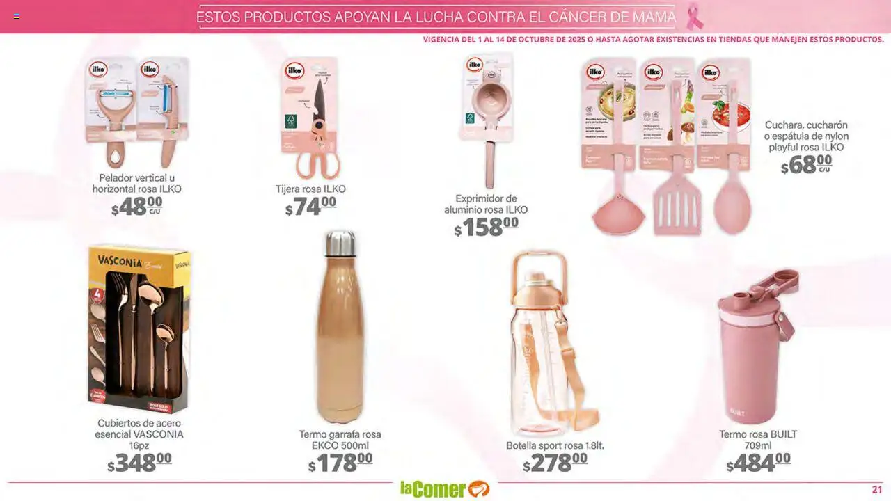 Nuevas ofertas de La Comer válidas en toda la República Mexicana desde el 01.10.2025. ¡Encuentra las mejores ofertas en La Comer - Folleto! | Página: 21 | Productos: Tijera, Espátula, Cucharón, Termo