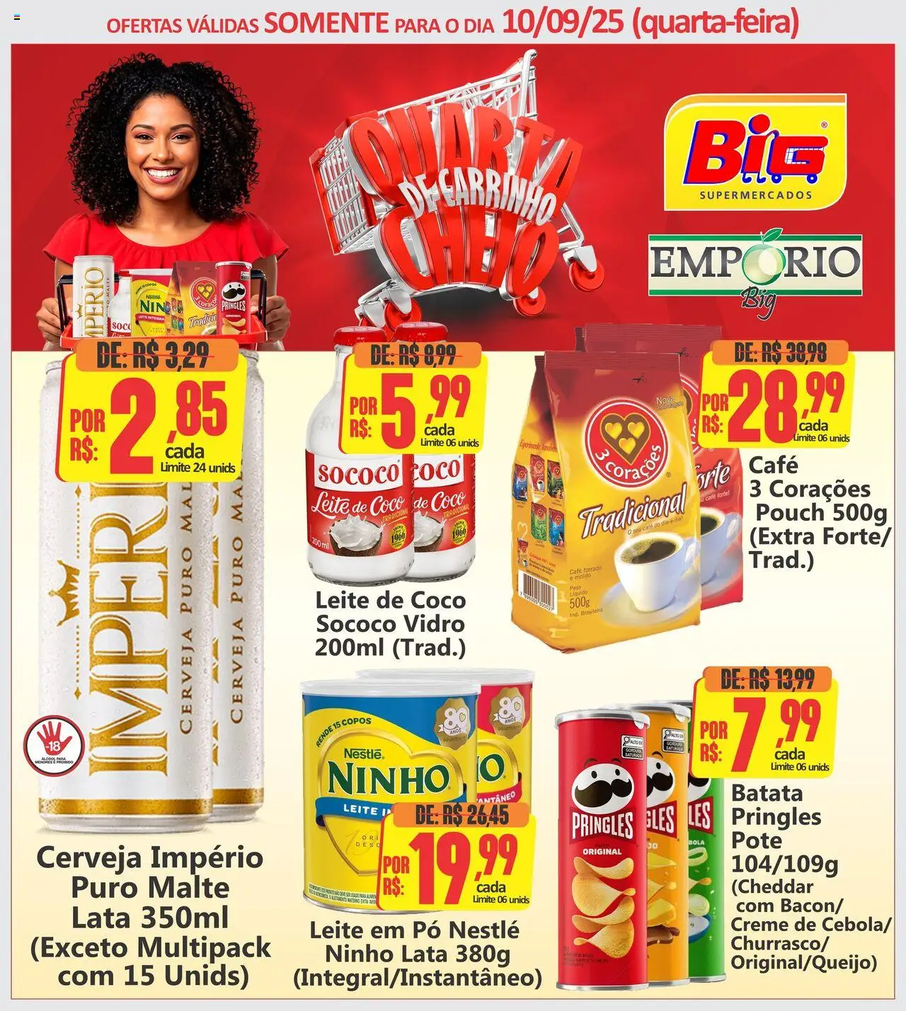 Big Supermercados Folheto - válido de 10.09.2025 | Página: 1 | Produtos: Coco, Carrinho, Cheddar, Leite de coco