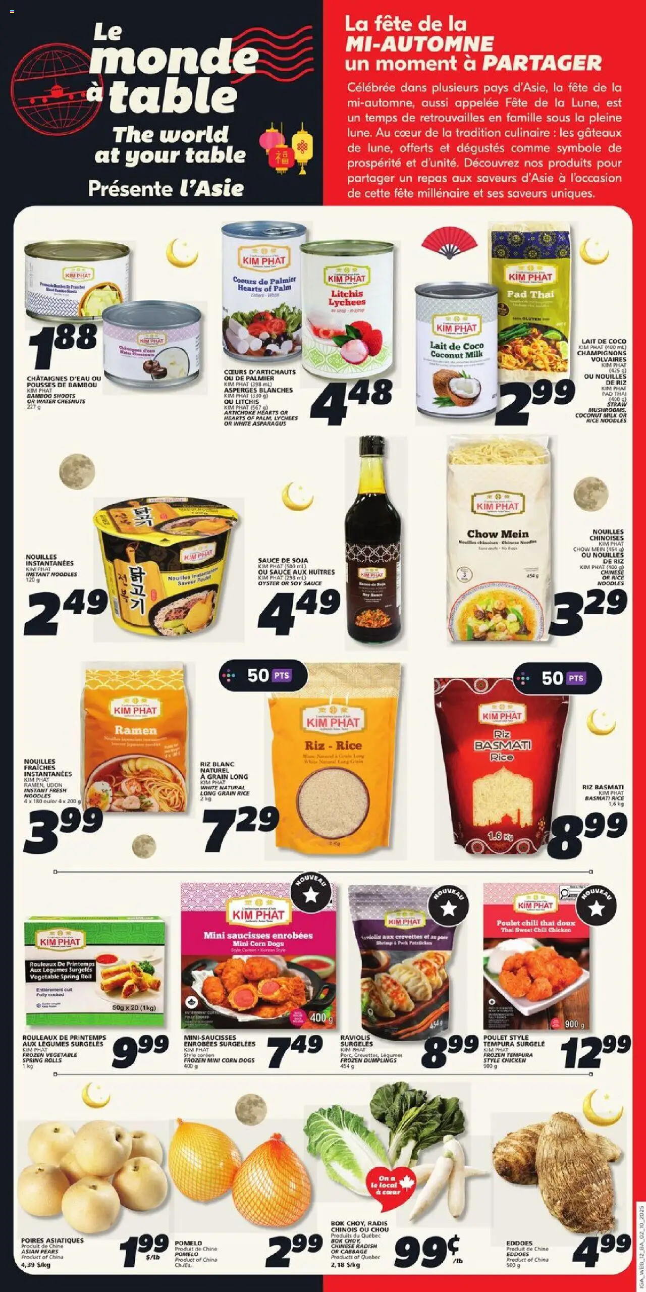 IGA flyer valid from 02.10.2025 | Page: 15 | Products: Rice, Table, Milk, Chicken