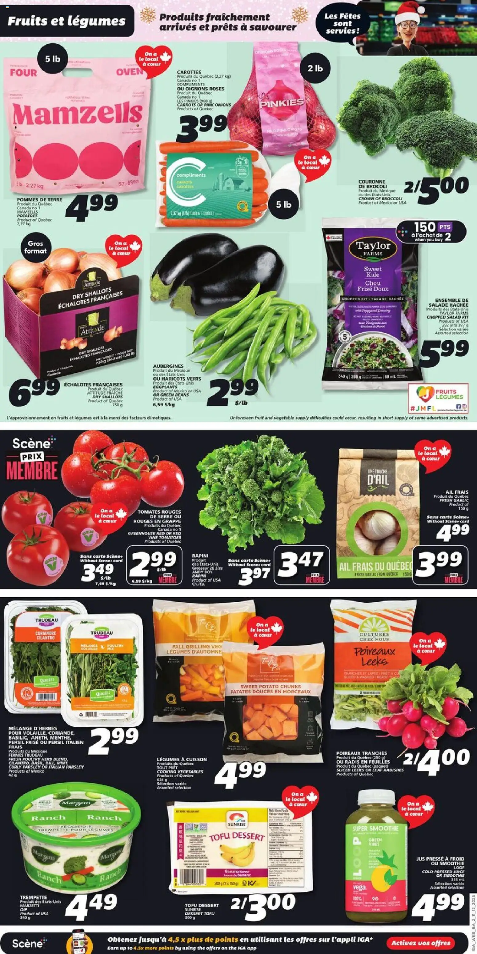 IGA flyer valid from 11.12.2025 | Page: 6 | Products: Salad, Potatoes, Juice, Tomatoes