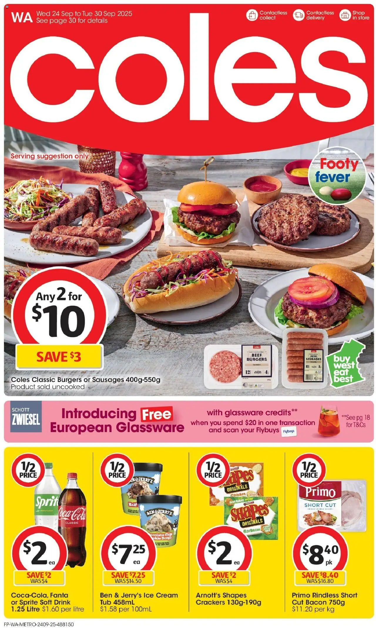 Coles catalogue - valid from 24.09.2025 | Page: 1 | Products: Chicken, Beef, Coca Cola, Oven