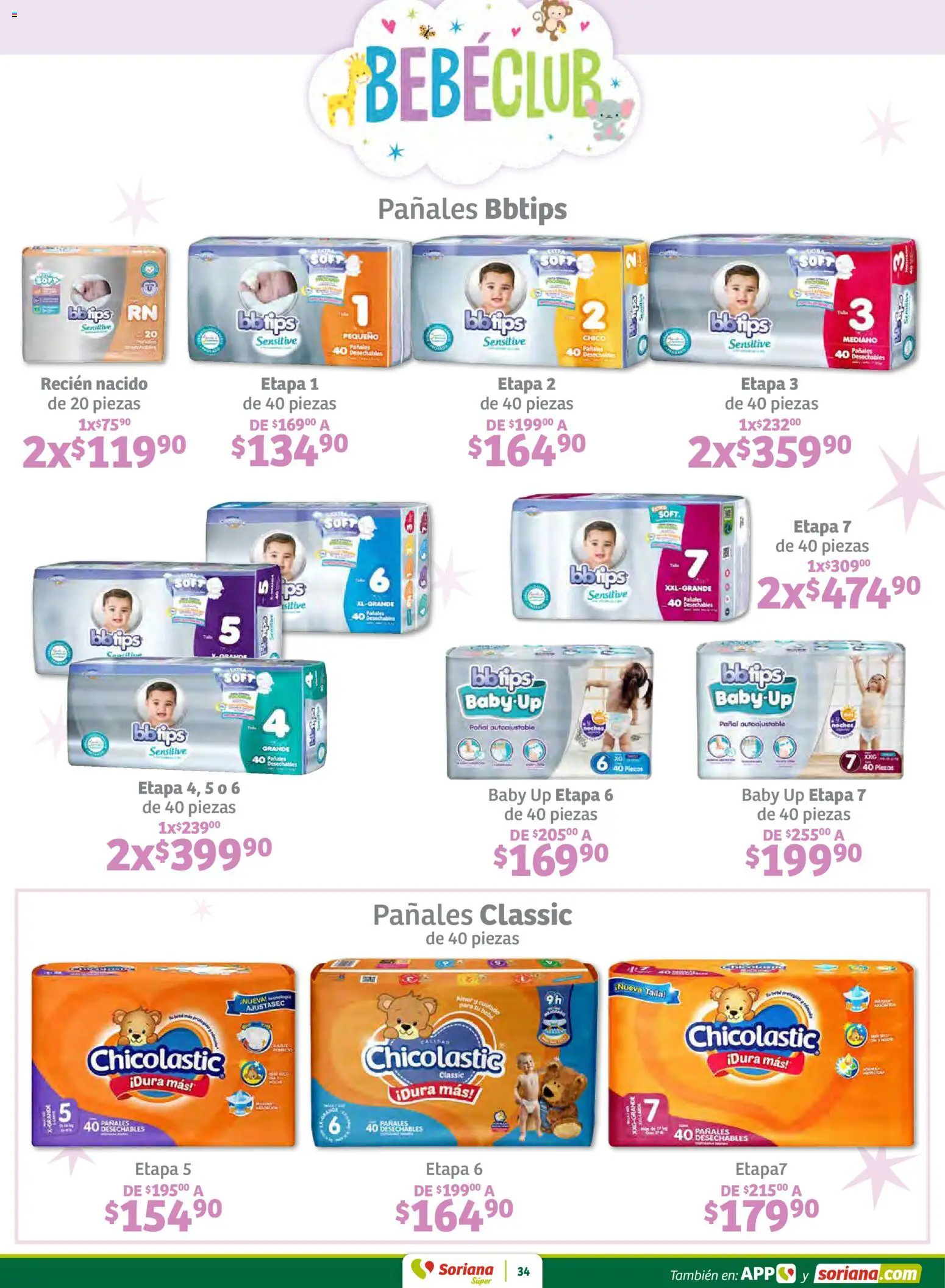 Nuevas ofertas de Soriana válidas en toda la República Mexicana desde el 12.02.2026. ¡Encuentra las mejores ofertas en Soriana - Preciazazaso Súper: Ags, Col, Gto, Jal, Mich! | Página: 34 | Productos: Pañales