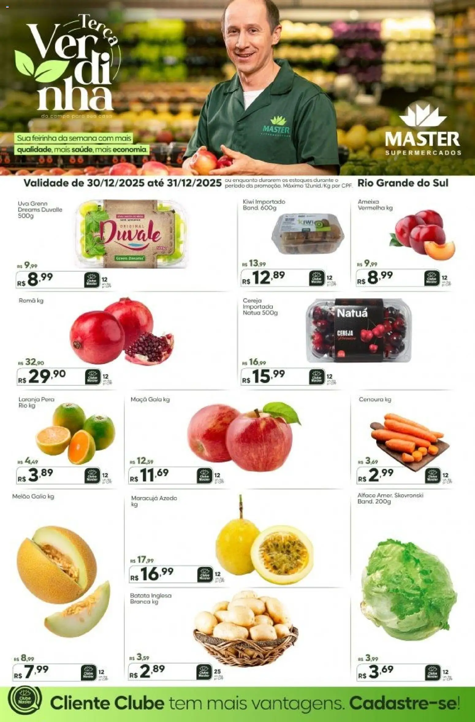 Master Folheto - válido de 30.12.2025 | Página: 1 | Produtos: Melão, Cereja, Kiwi, Batata