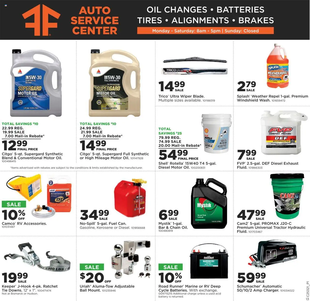 Mills Fleet Farm Weekly Ad - valid from 07.08.2025 | Page: 14 | Products: Battery, Ratchet, Wiper, Windshield
