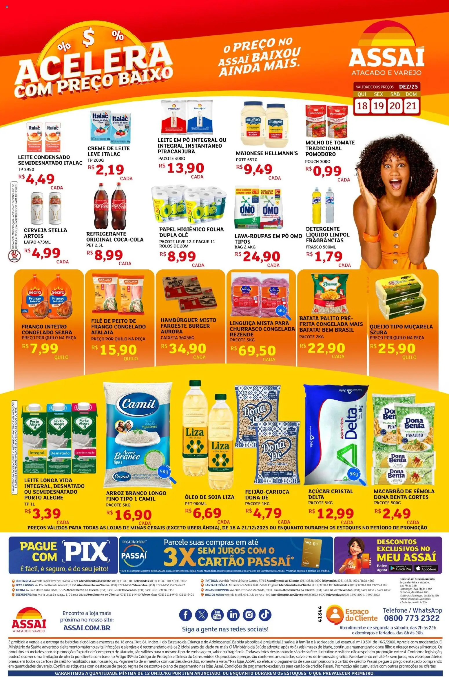 Assaí Atacadista Folheto - válido de 18.12.2025 | Página: 1 | Produtos: Detergente, Macarrão, Creme, Frango