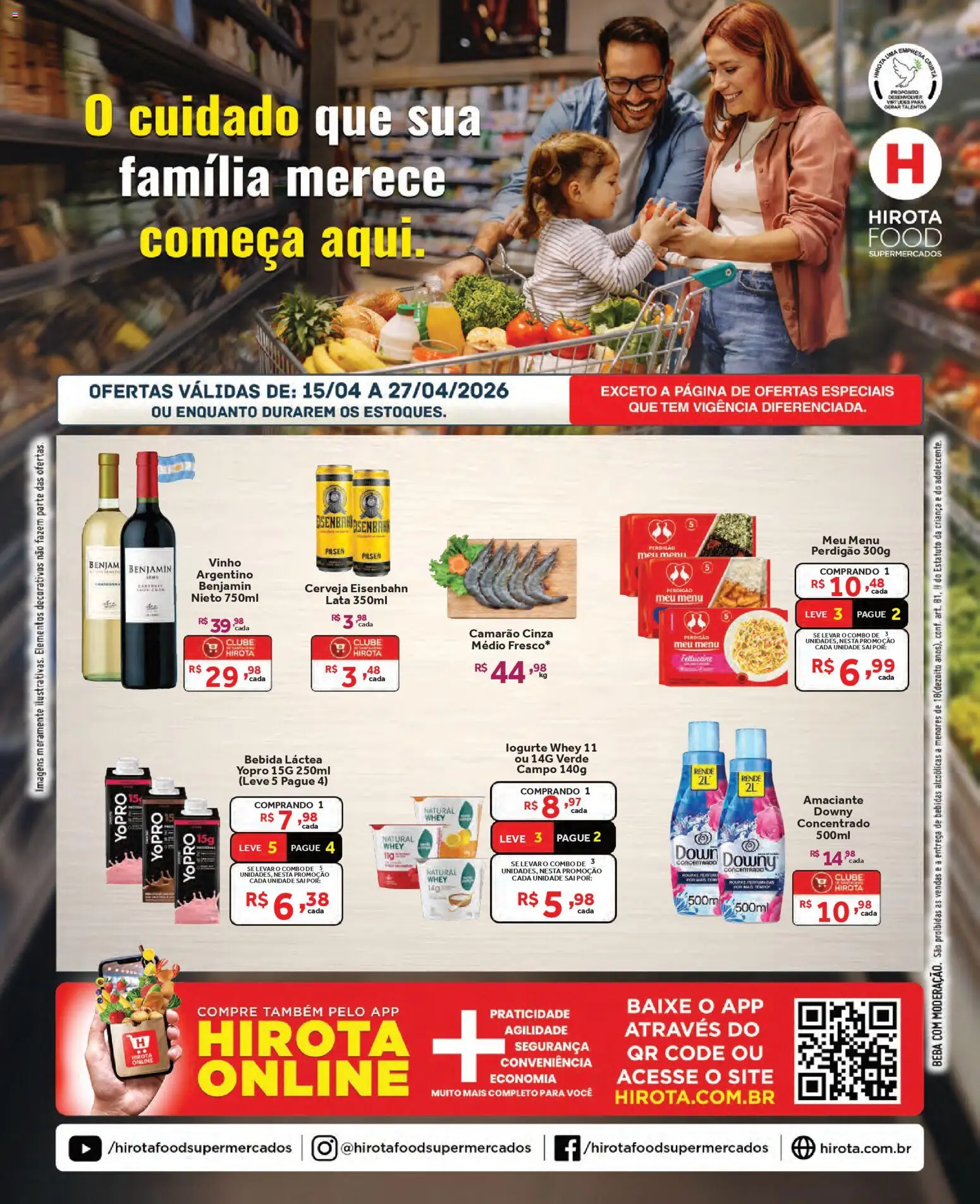 Hirota Food Folheto - válido de 15.04.2026 | Página: 1 | Produtos: Eisenbahn, Camarão, Bebida, Amaciante
