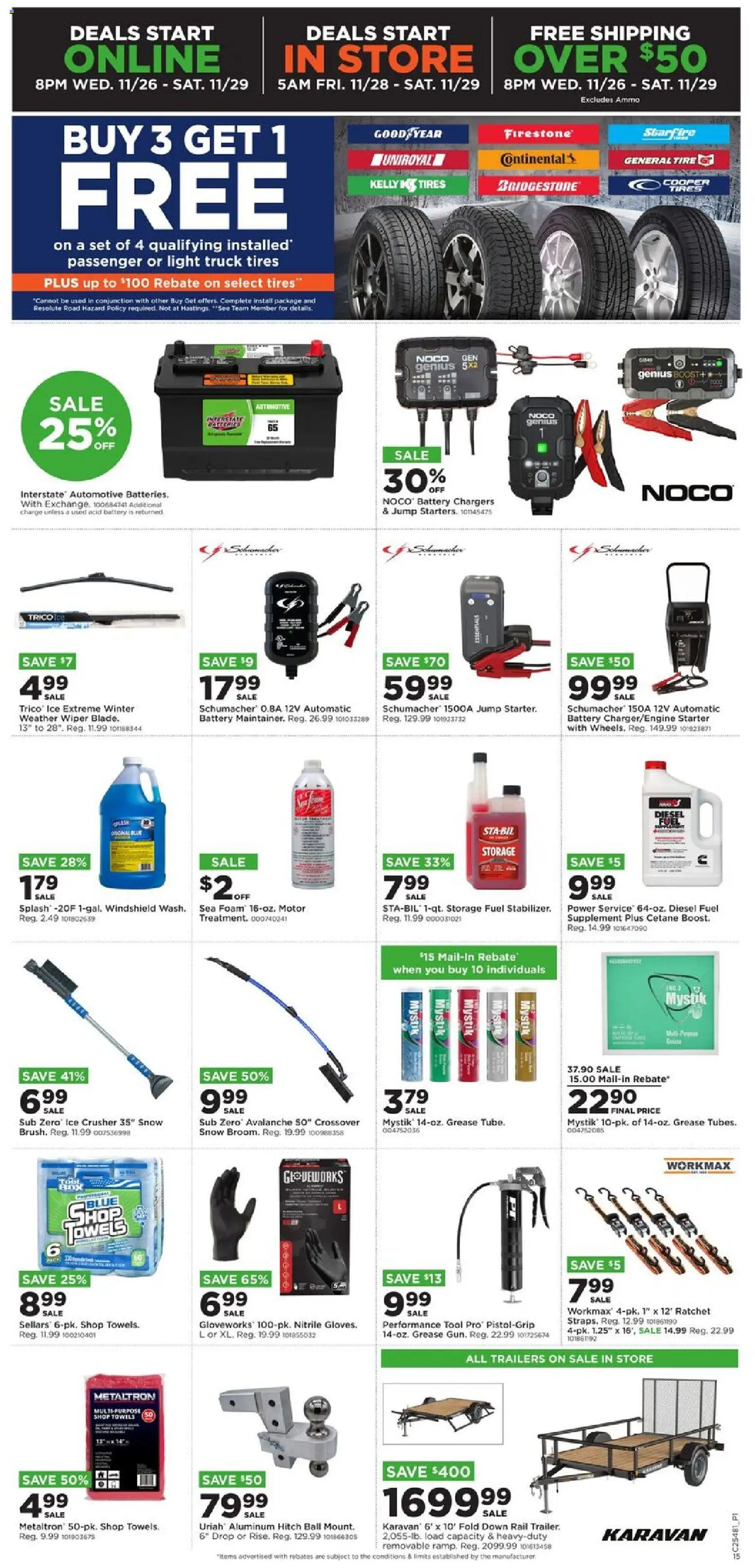 Mills Fleet Farm Black Friday - valid from 26.11.2025 | Page: 17 | Products: Tire, Ratchet, Wiper, Ammo