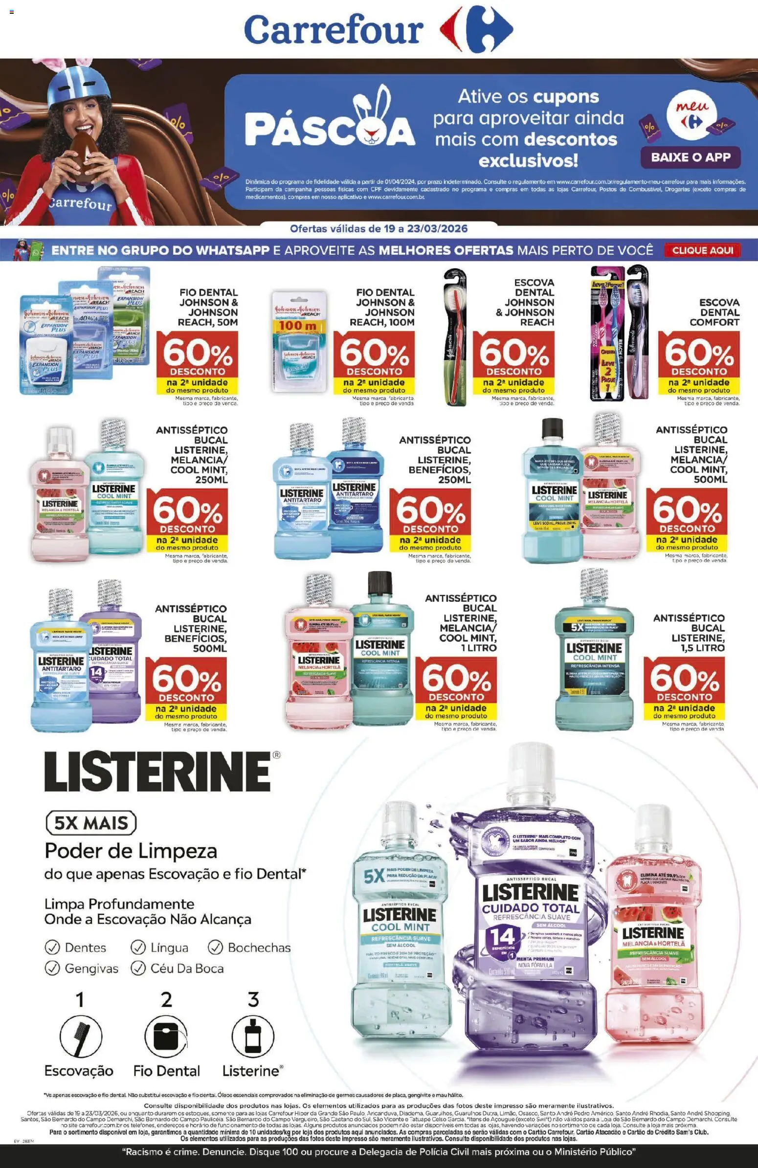 Carrefour Folheto - válido de 19.03.2026 | Página: 1 | Produtos: Melancia, Escova, Nata, Fio dental