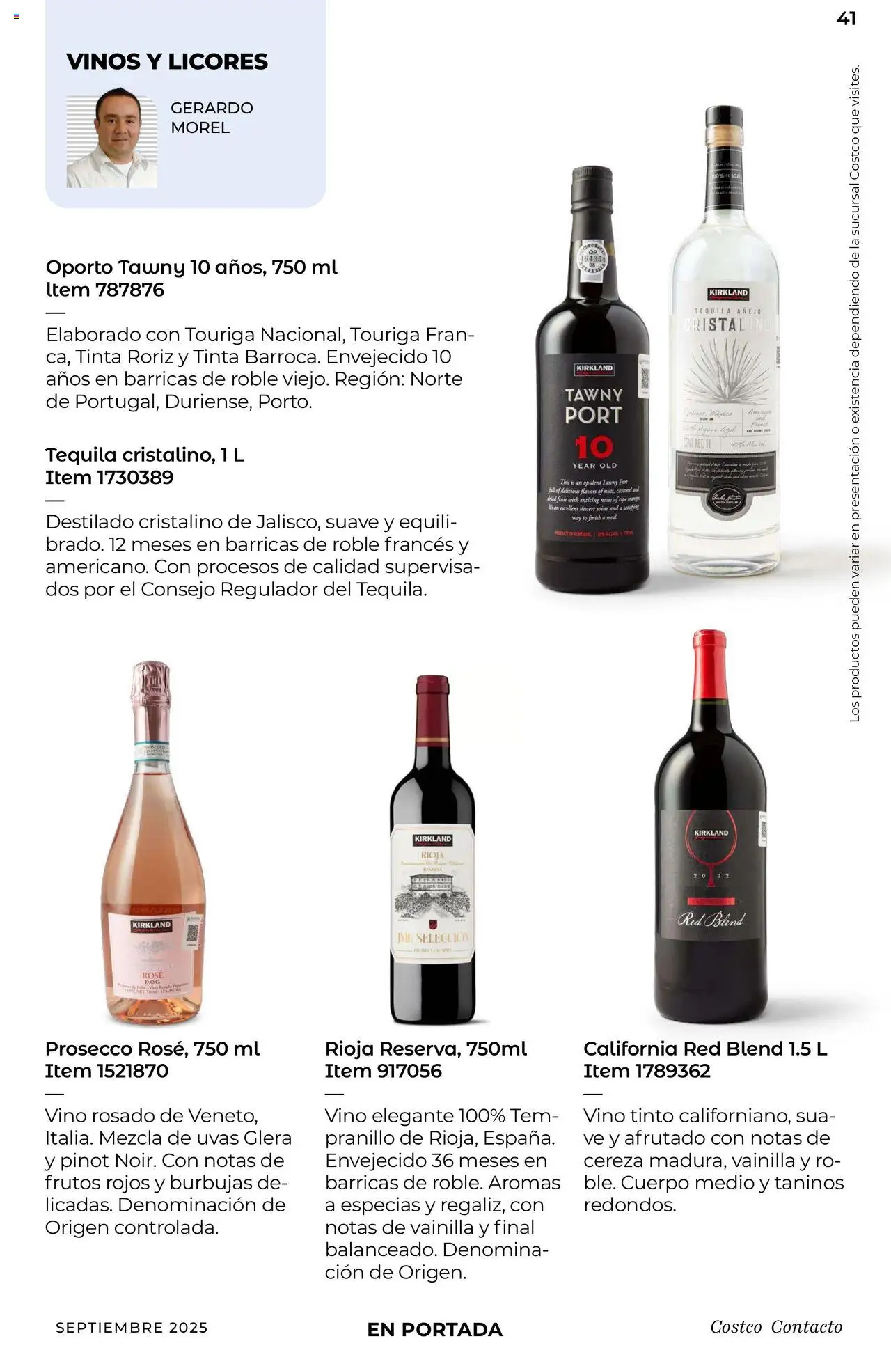 Nuevas ofertas de Costco válidas en toda la República Mexicana desde el 10.09.2025. ¡Encuentra las mejores ofertas en Costco - Catálogo Septiembre! | Página: 41 | Productos: Tequila, Vino