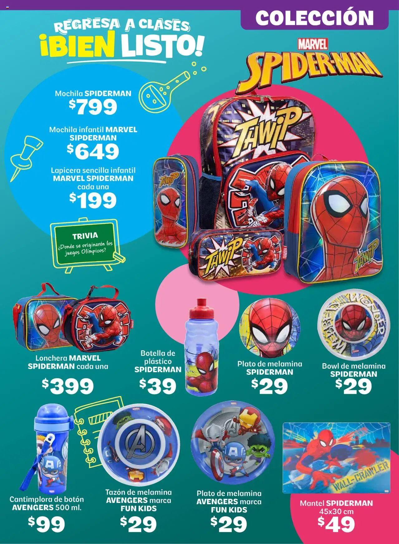 Nuevas ofertas de Soriana válidas en toda la República Mexicana desde el 14.08.2025. ¡Encuentra las mejores ofertas en Soriana - Regresa a clases bien listo Híper Nacional! | Página: 24 | Productos: Mantel, Mochila, Botella, Bowl