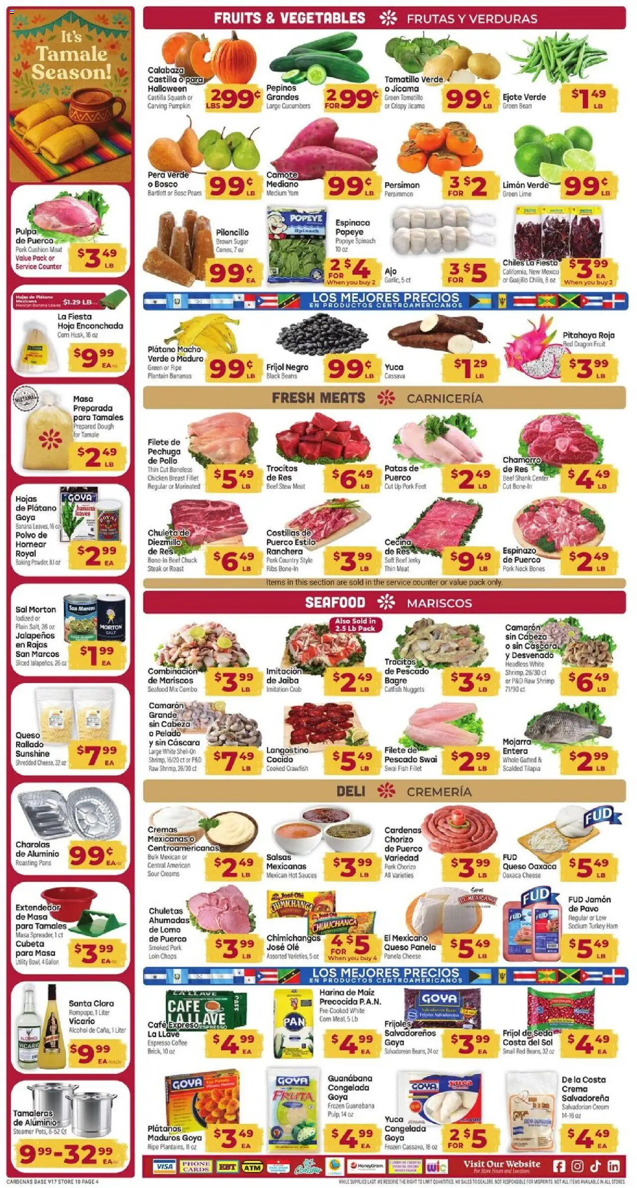 Cardenas Weekly Ad - valid from 15.10.2025 | Page: 4 | Products: Pork, Beef, Cream, Cushion