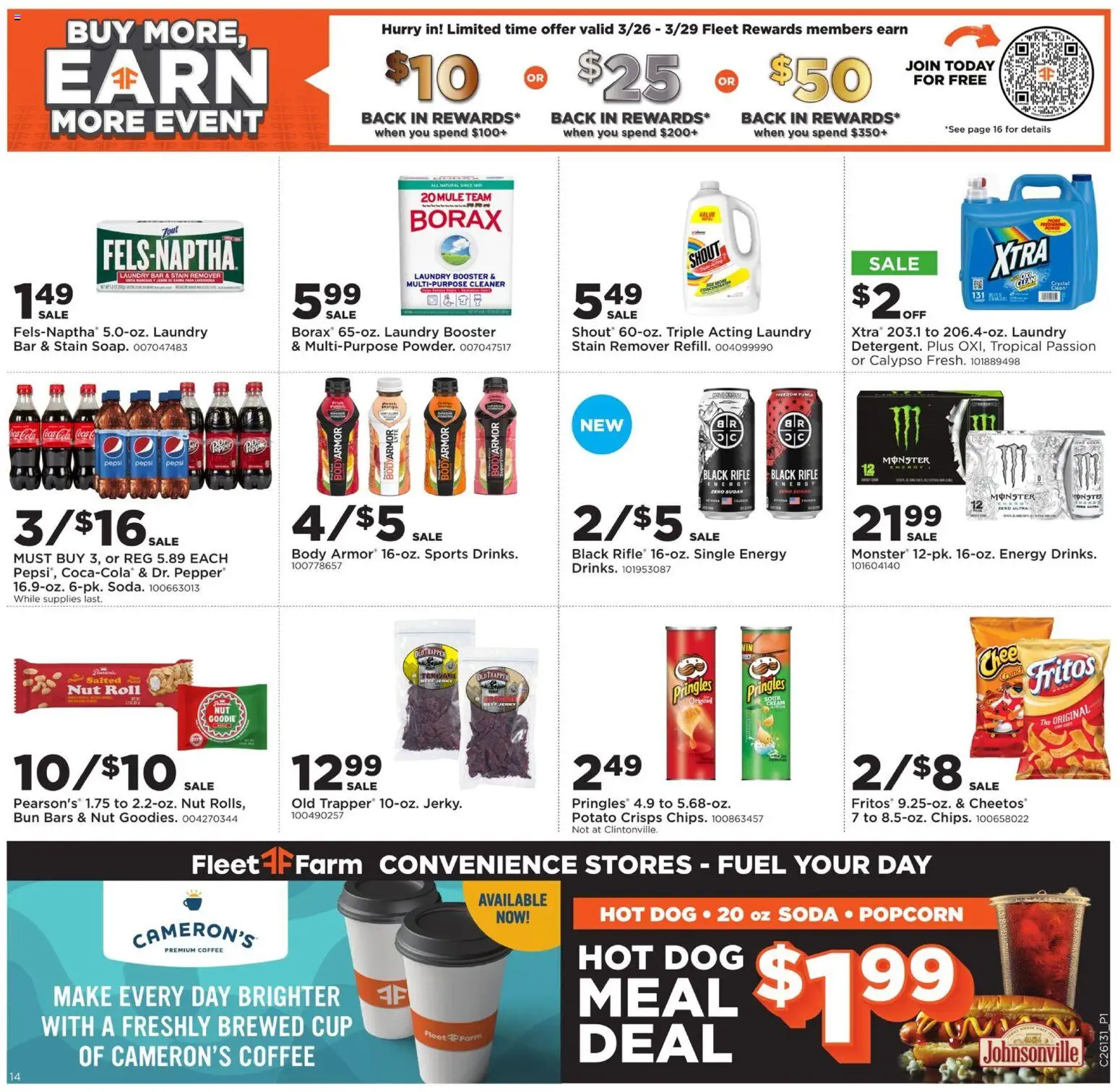 Mills Fleet Farm Weekly Ad - valid from 23.03.2026 | Page: 18 | Products: Coffee, Stain remover, Beef, Pepper