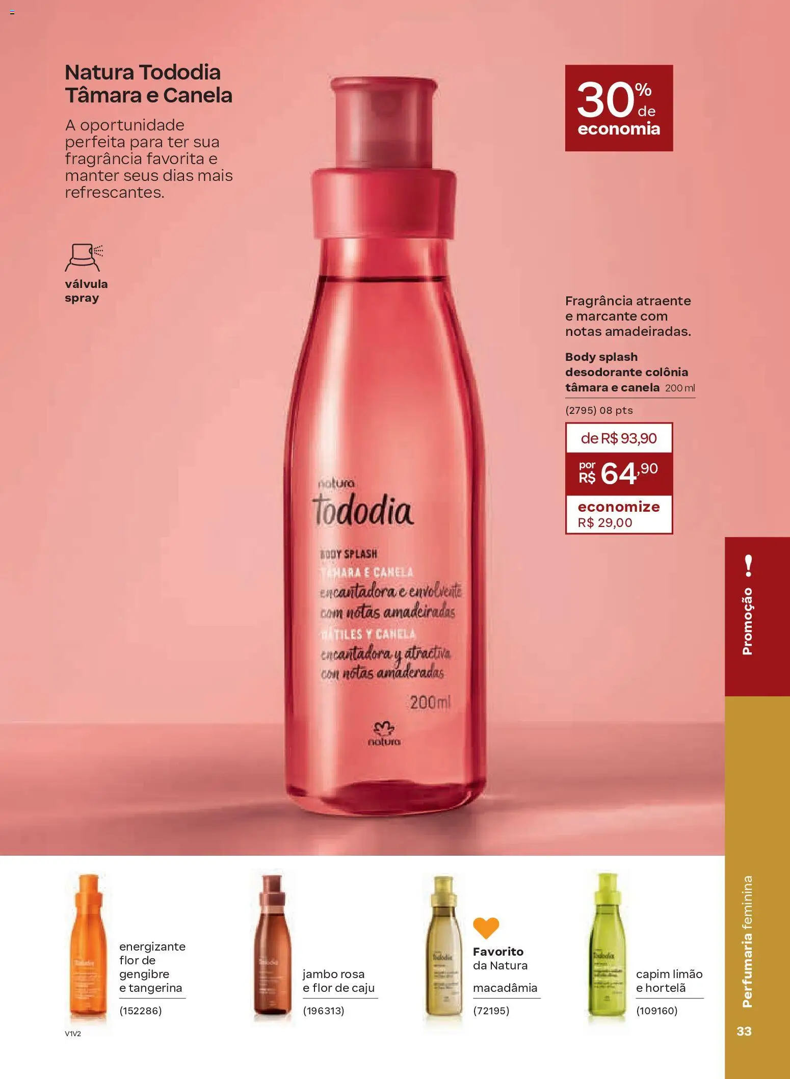 Natura Folheto - válido de 19.02.2026 | Página: 33 | Produtos: Caju, Macadâmia, Hortelã, Body