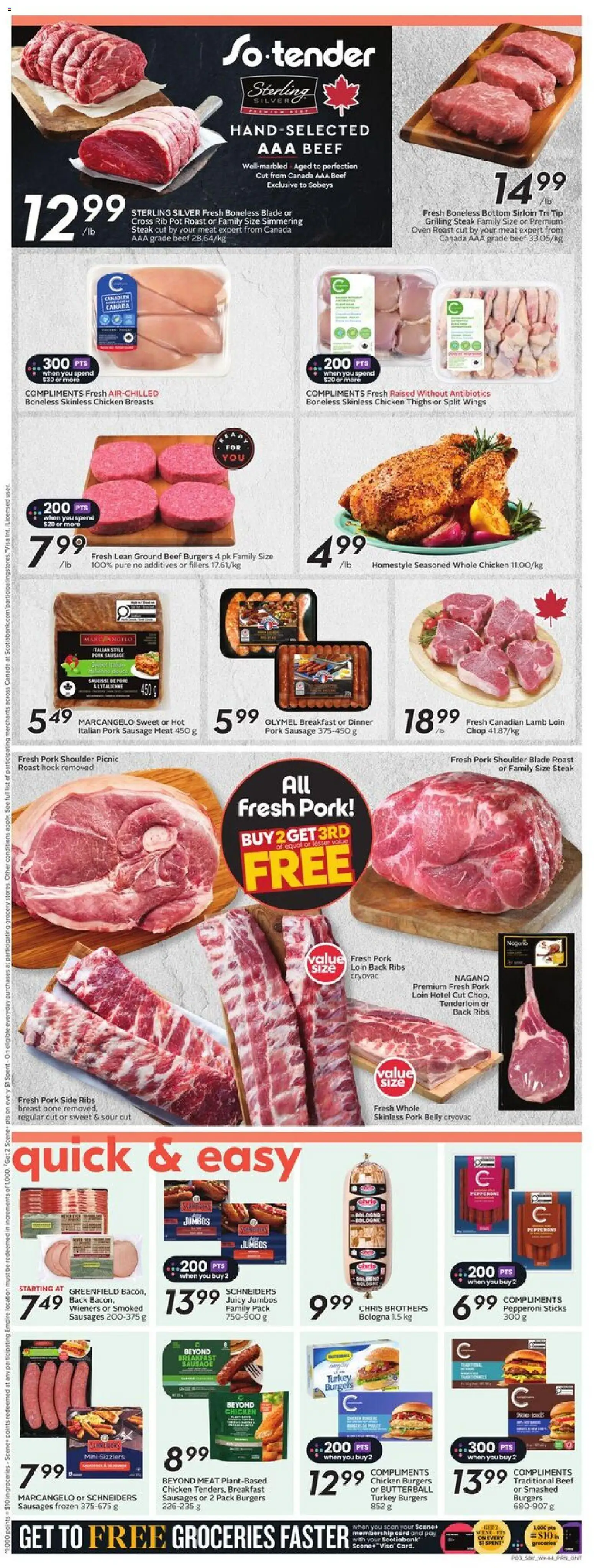 Sobeys flyer valid from 26.02.2026 | Page: 6 | Products: Turkey, Oven, Chicken, Pork