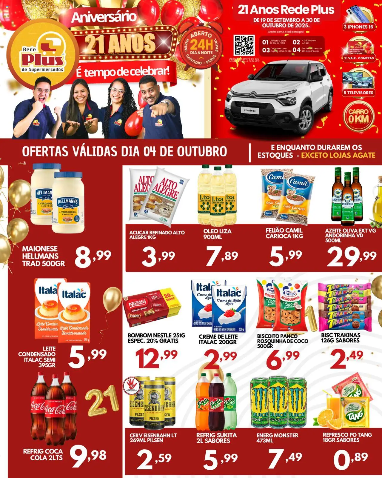 Rede Plus Supermercados Folheto - válido de 03.10.2025 | Página: 2 | Produtos: Coco, Feijão, Creme de leite, Bombom