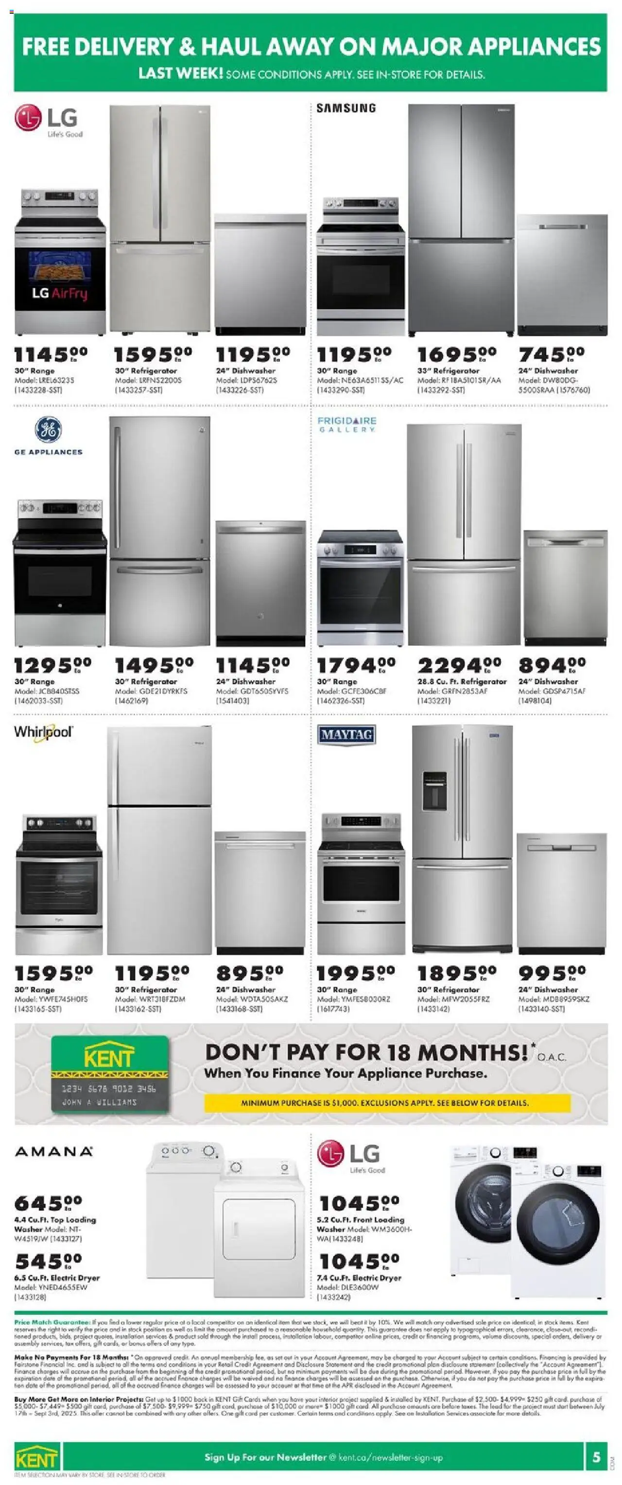 Kent flyer valid from 31.07.2025 | Page: 8 | Products: Refrigerator, Dryer, Dishwasher