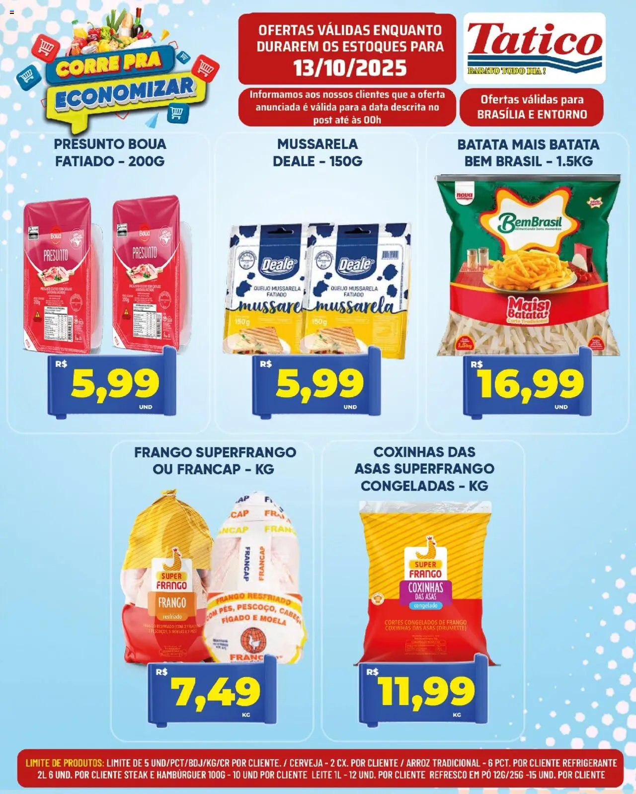 Tatico Folheto - válido de 13.10.2025 | Página: 8 | Produtos: Presunto, Cerveja, Batata, Mussarela