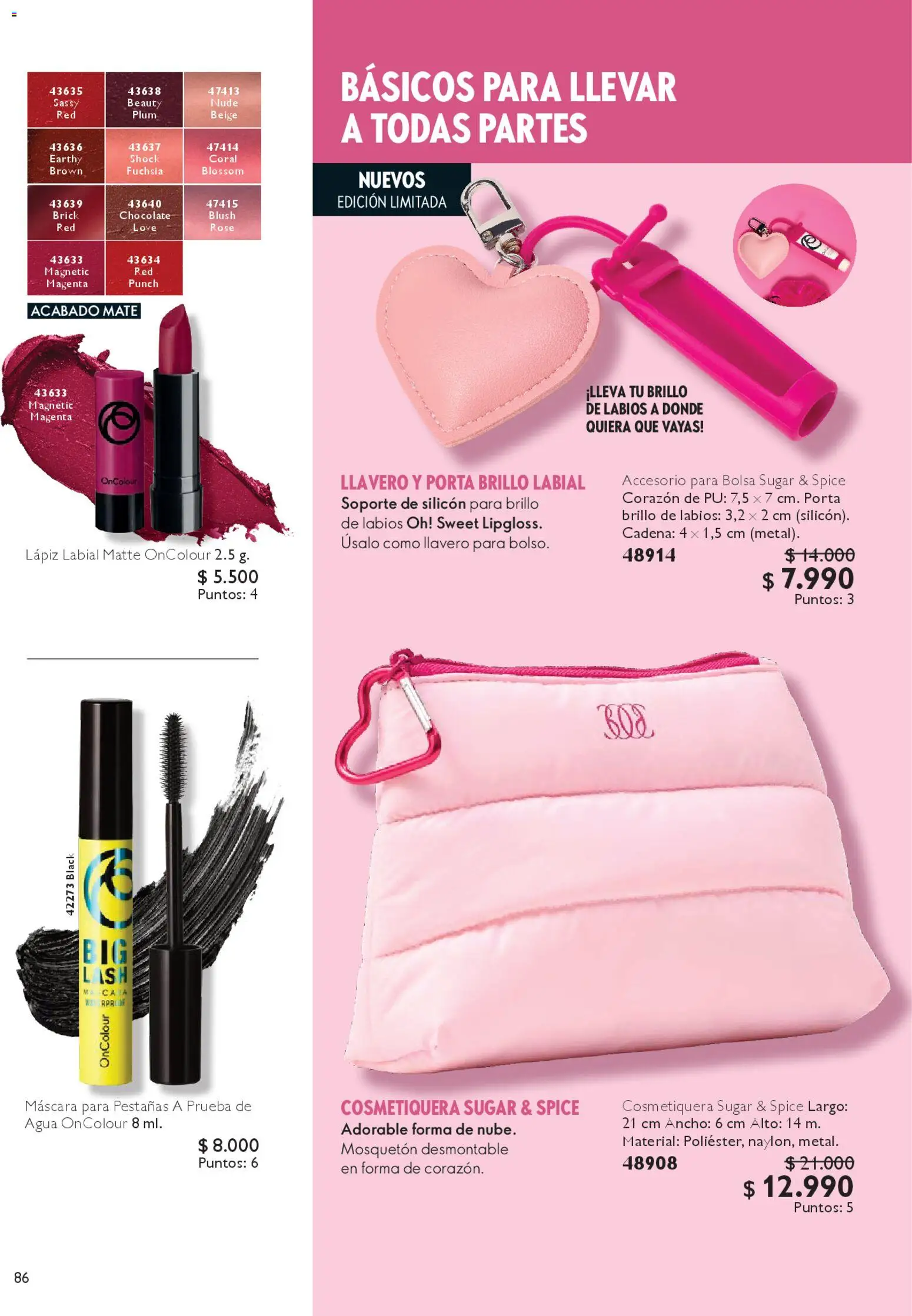 Oriflame catálogo │ válido desde el 07.03.2026 | Página: 94 | Productos: Máscara, Brillo de labios, Cadena, Labial