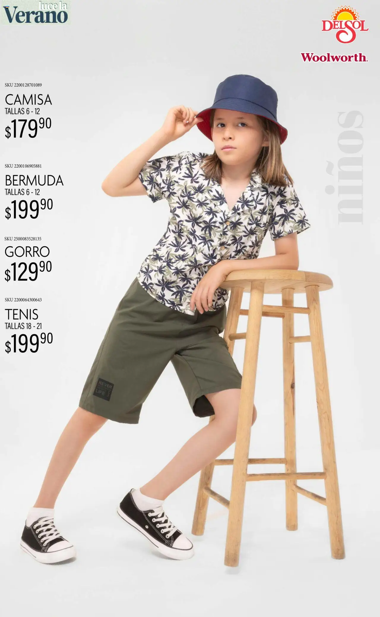 Nuevas ofertas de Del Sol y Woolworth válidas en toda la República Mexicana desde el 24.06.2025. ¡Encuentra las mejores ofertas en Del Sol y Woolworth catálogo Luce El Verano! | Página: 30 | Productos: Tenis, Camisa, Bermuda