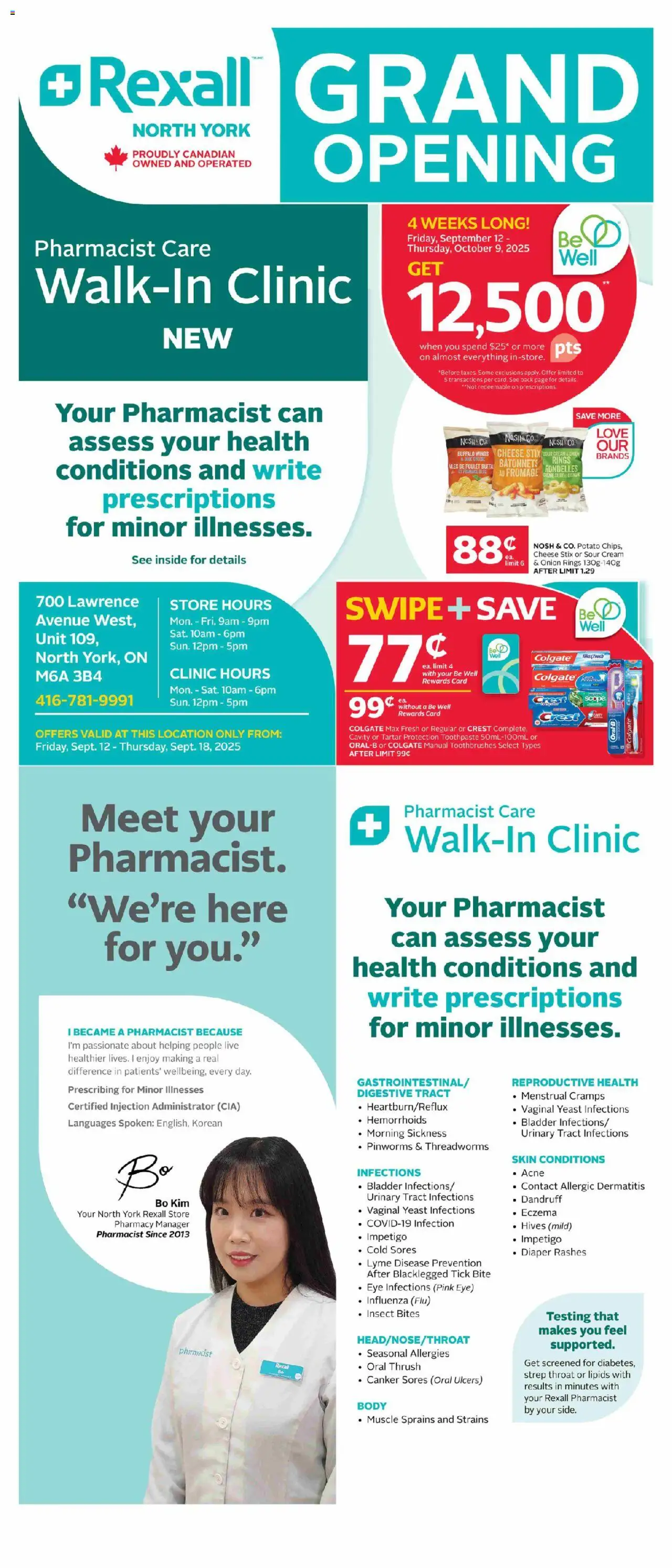 Rexall flyer valid from 12.09.2025 | Page: 1 | Products: Sour cream, Cream, Toothpaste, Cheese