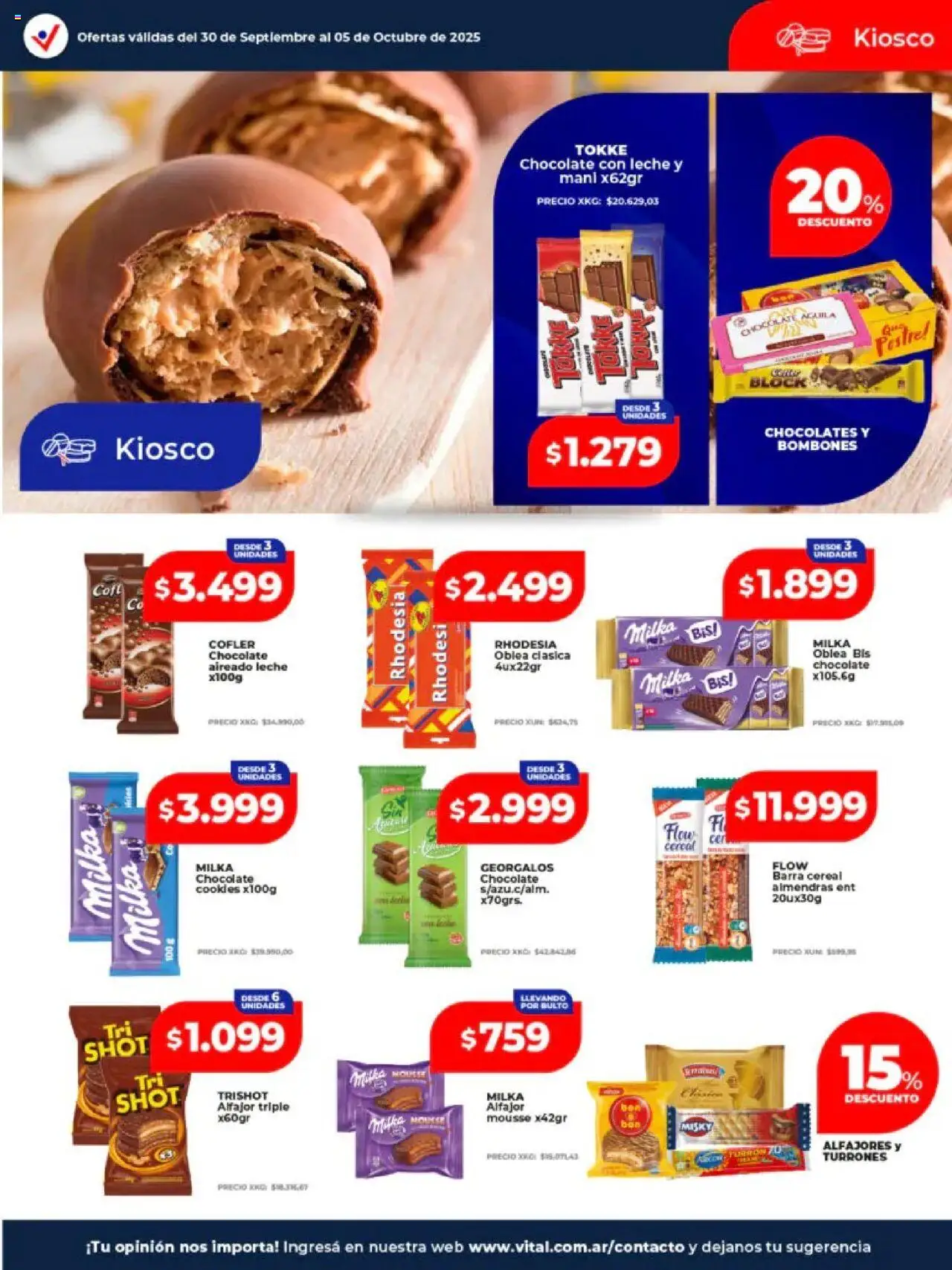 Vital - Ofertas Neuquén │ válido desde el 30.09.2025 | Página: 16 | Productos: Bombones, Mousse, Leche, Alfajor