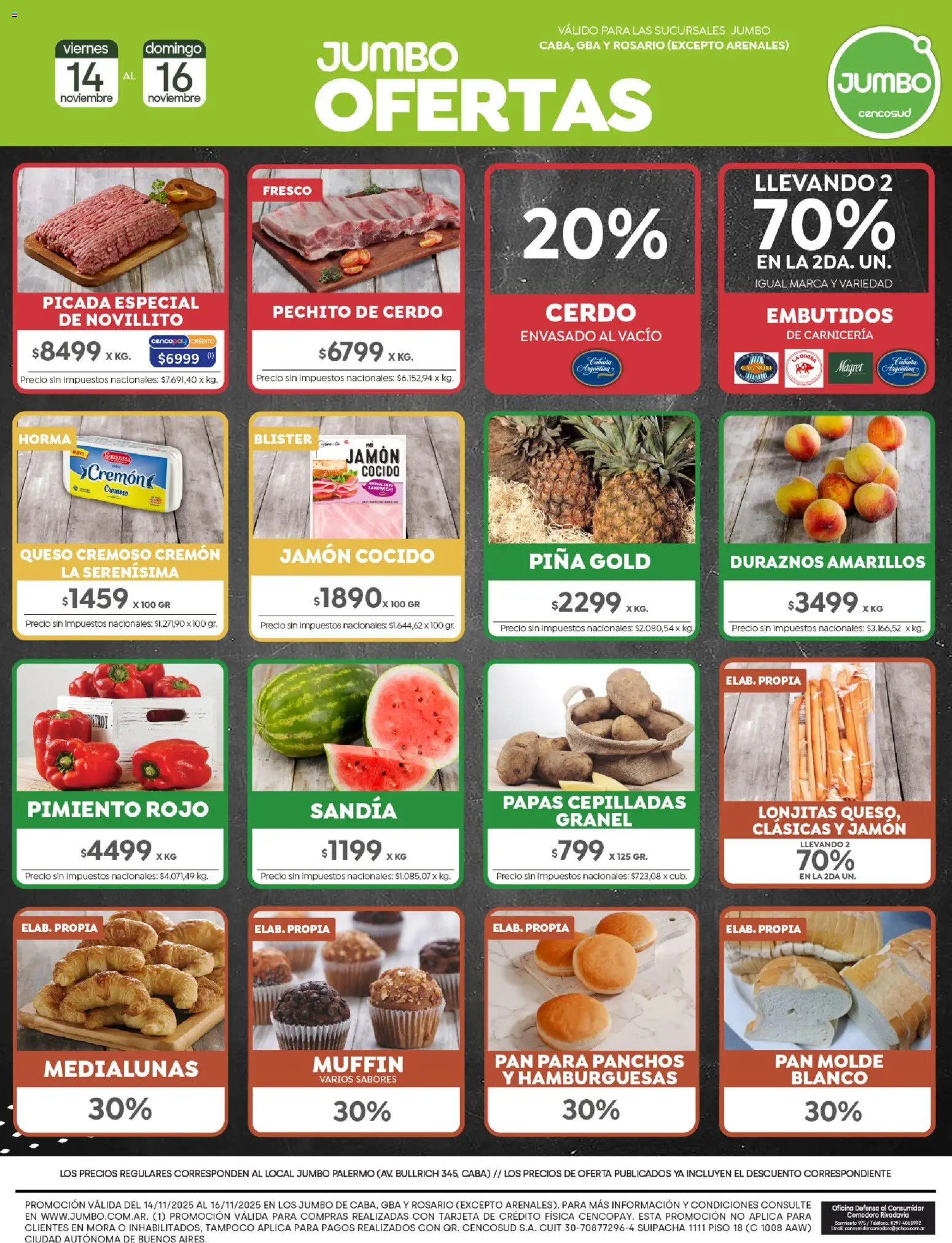 Jumbo - Ofertas  │ válido desde el 14.11.2025 | Página: 8 | Productos: Teléfono, Jamón cocido, Sandía, Cerdo
