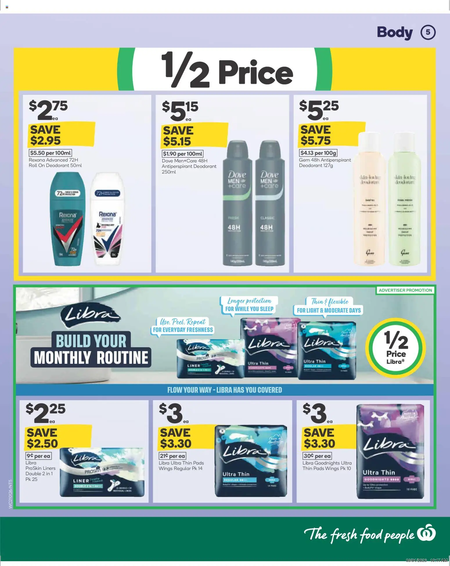 Woolworths catalogue - valid from 21.01.2026 | Page: 6 | Products: Gem, Light, Deodorant, Antiperspirant