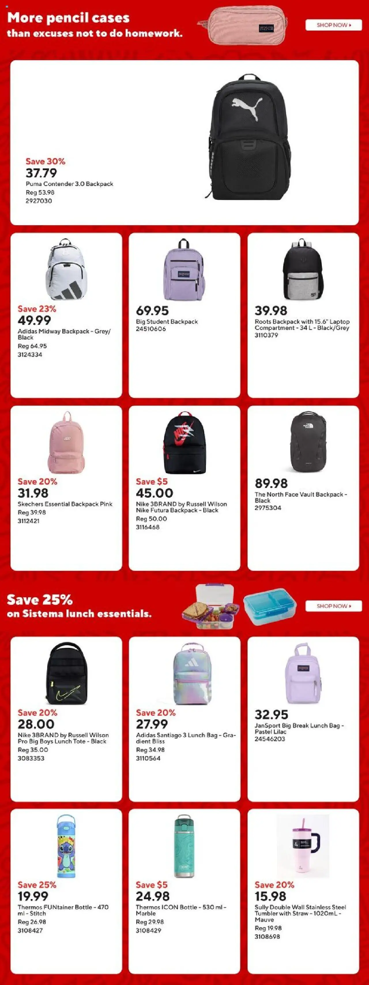 Staples flyer valid from 08.08.2025 | Page: 14 | Products: Backpack, Bag