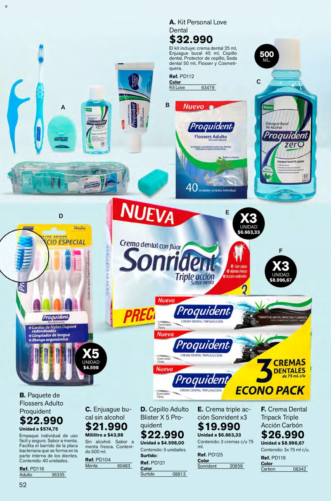 Leonisa revista - valida desde el 01.10.2025 | Página: 52 | Productos: Bolsa, Limpiador, Cepillo, Crema dental