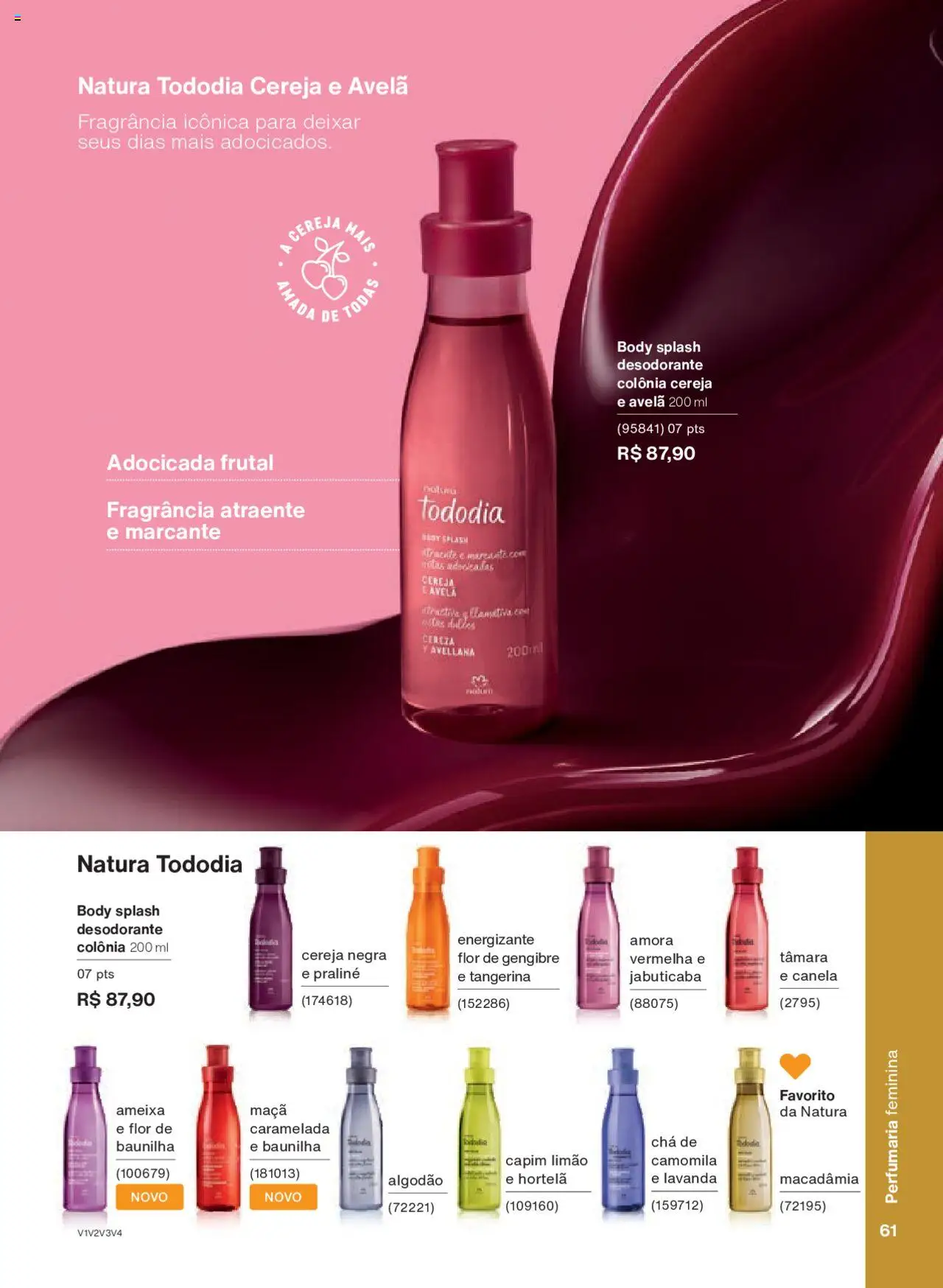 Natura Folheto - válido de 15.06.2025 | Página: 61 | Produtos: Cereja, Gengibre, Fragrância, Avelã