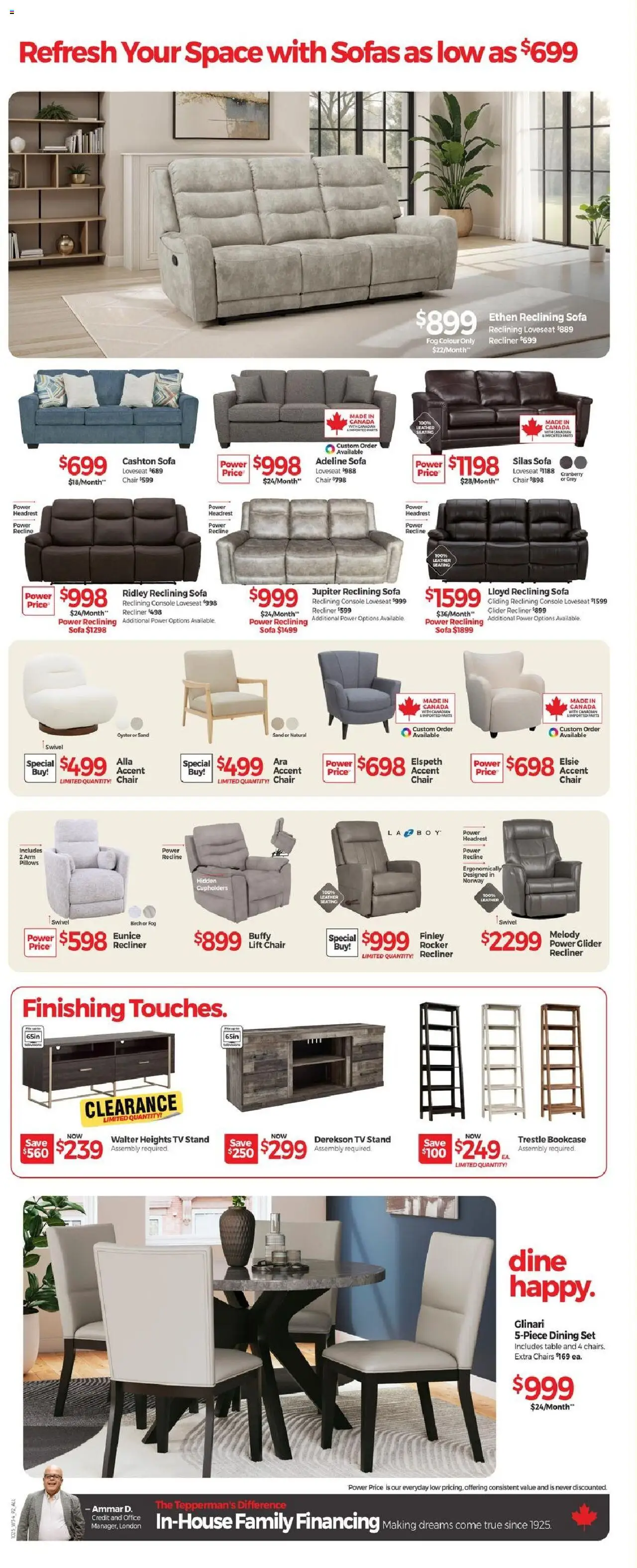 Tepperman's flyer valid from 16.10.2025 | Page: 6 | Products: Tv, Sofa, Table, Chair
