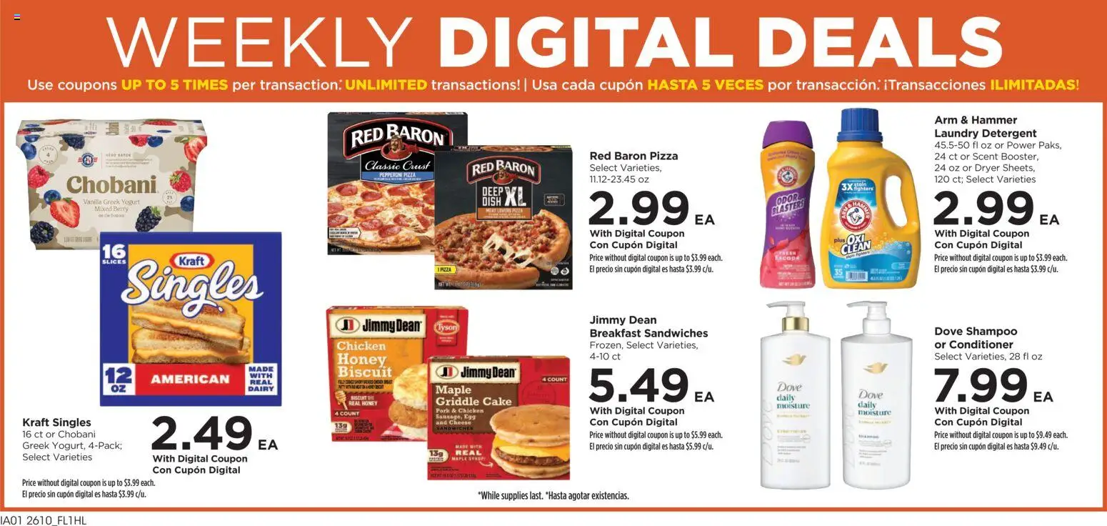 Food 4 Less Weekly Ad - valid from 08.04.2026 | Page: 2 | Products: Shampoo, Conditioner, Pizza, Dryer