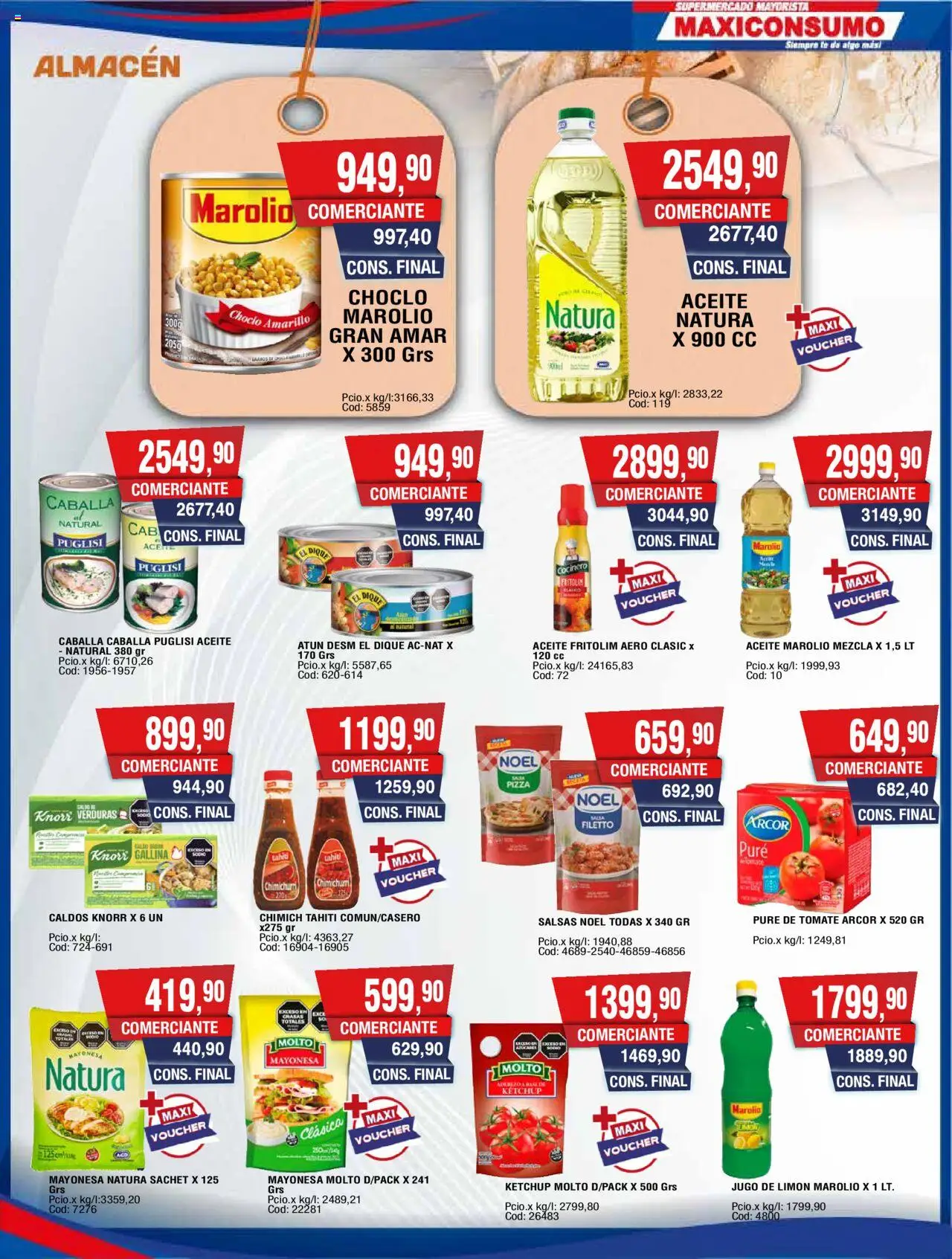 Maxiconsumo ofertas │ válido desde el 15.09.2025 | Página: 5 | Productos: Choclo, Aceite, Pizza, Té