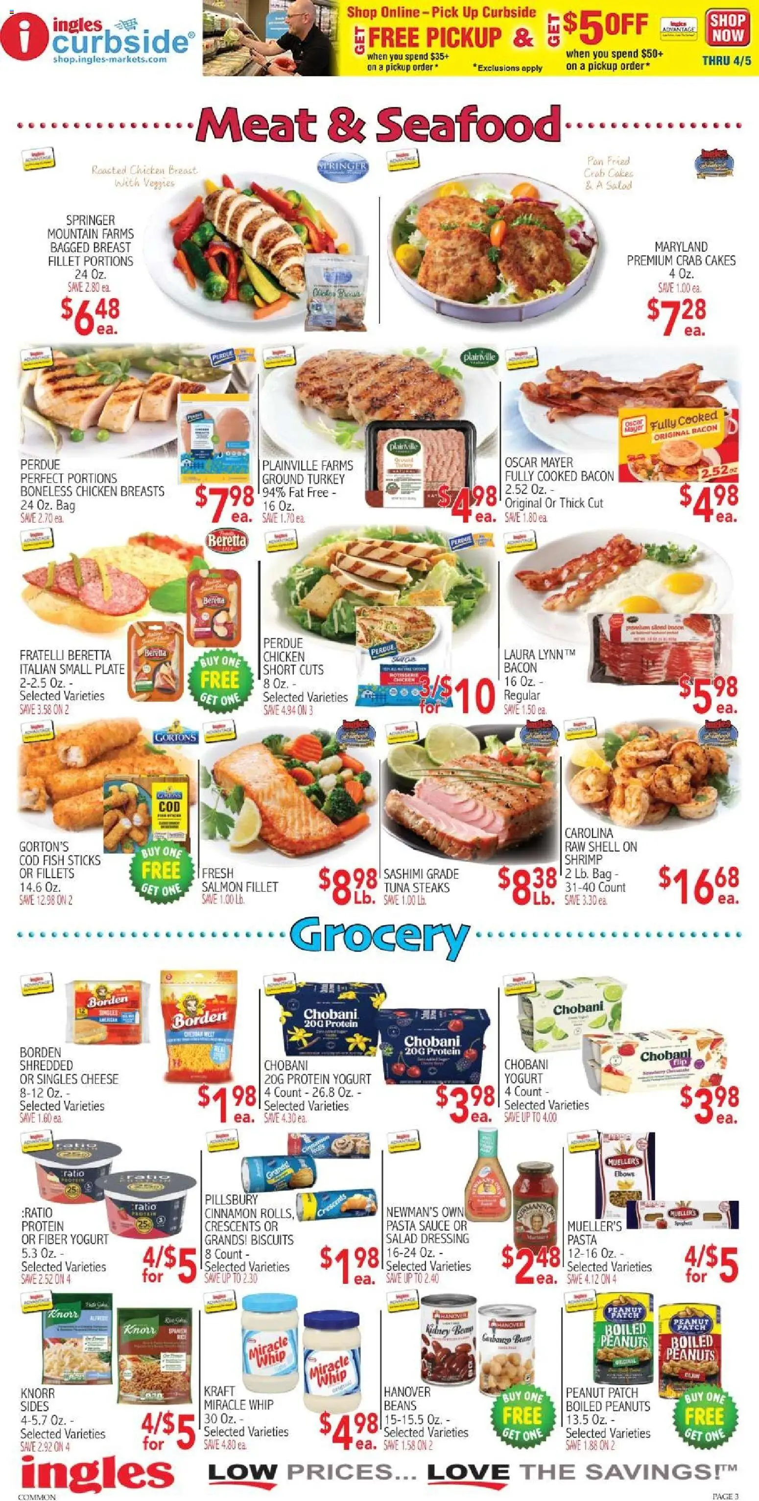 Ingles Weekly Ad - valid from 25.03.2026 | Page: 3 | Products: Pan, Cheese, Salad, Bag
