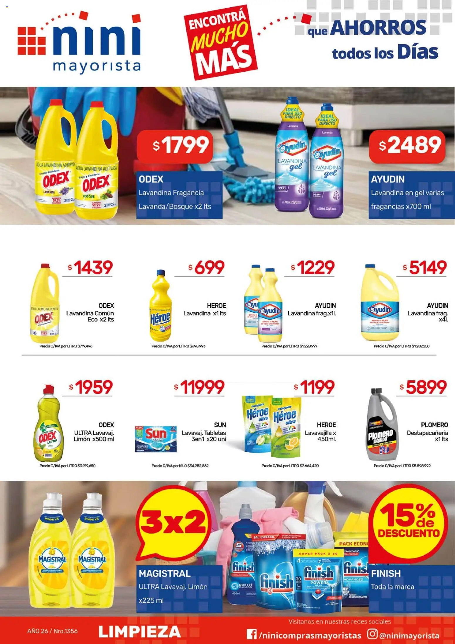 NINI Mayorista ofertas │ válido desde el 20.04.2026 | Página: 9 | Productos: Lavandina, Sal, Brillo, Agua