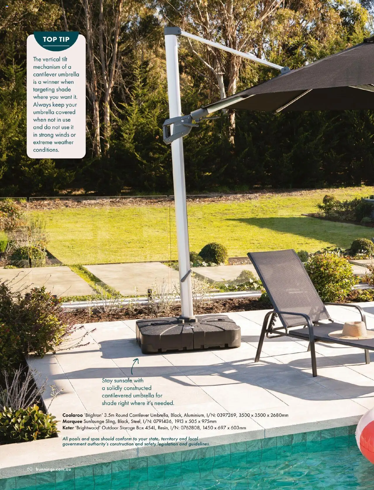 Bunnings Warehouse catalogue - valid from 25.08.2025 | Page: 60 | Products: Box, Umbrella