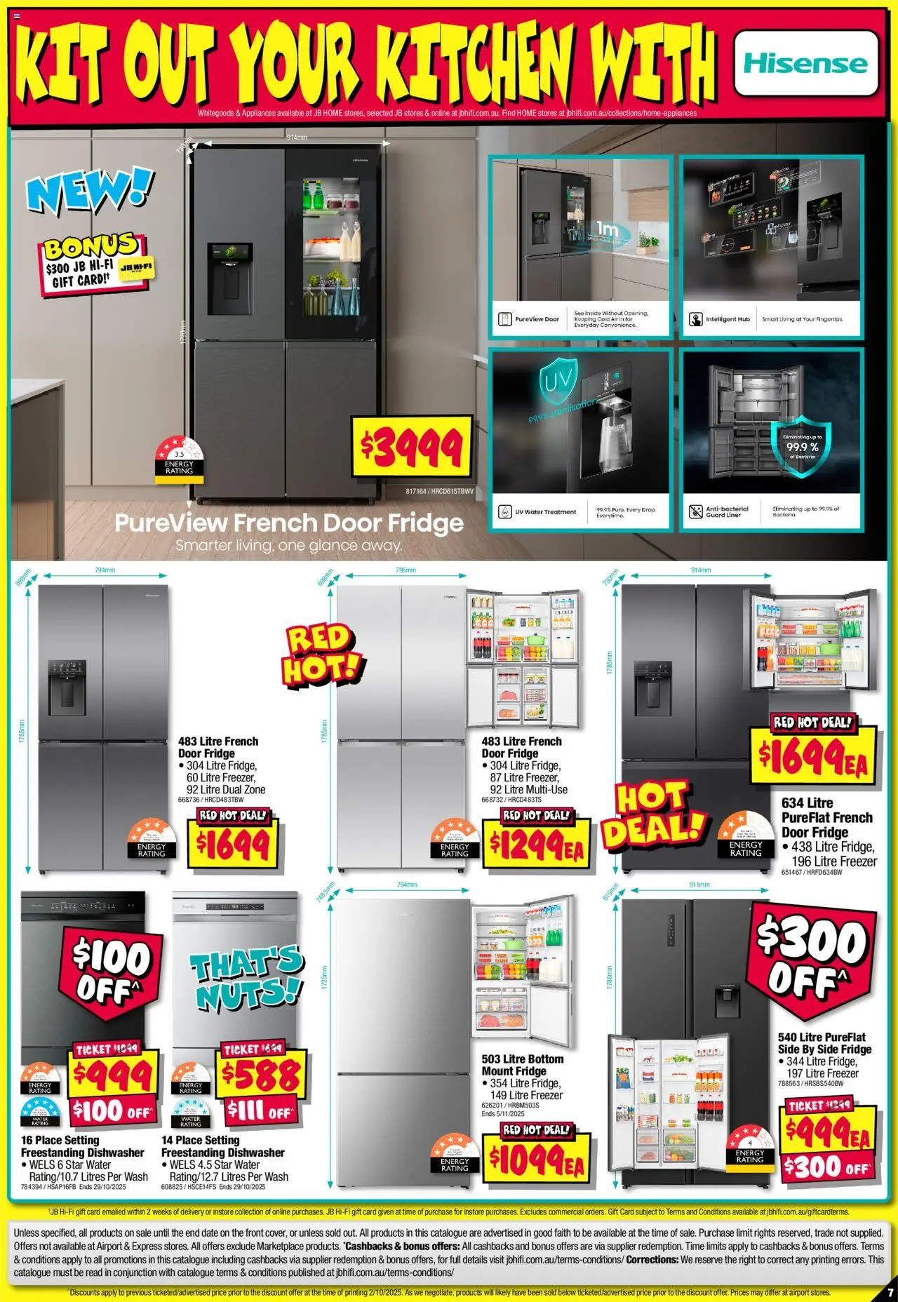 JB Hi-Fi catalogue - valid from 16.10.2025 | Page: 7 | Products: Nuts, Fridge, Freezer, Dishwasher