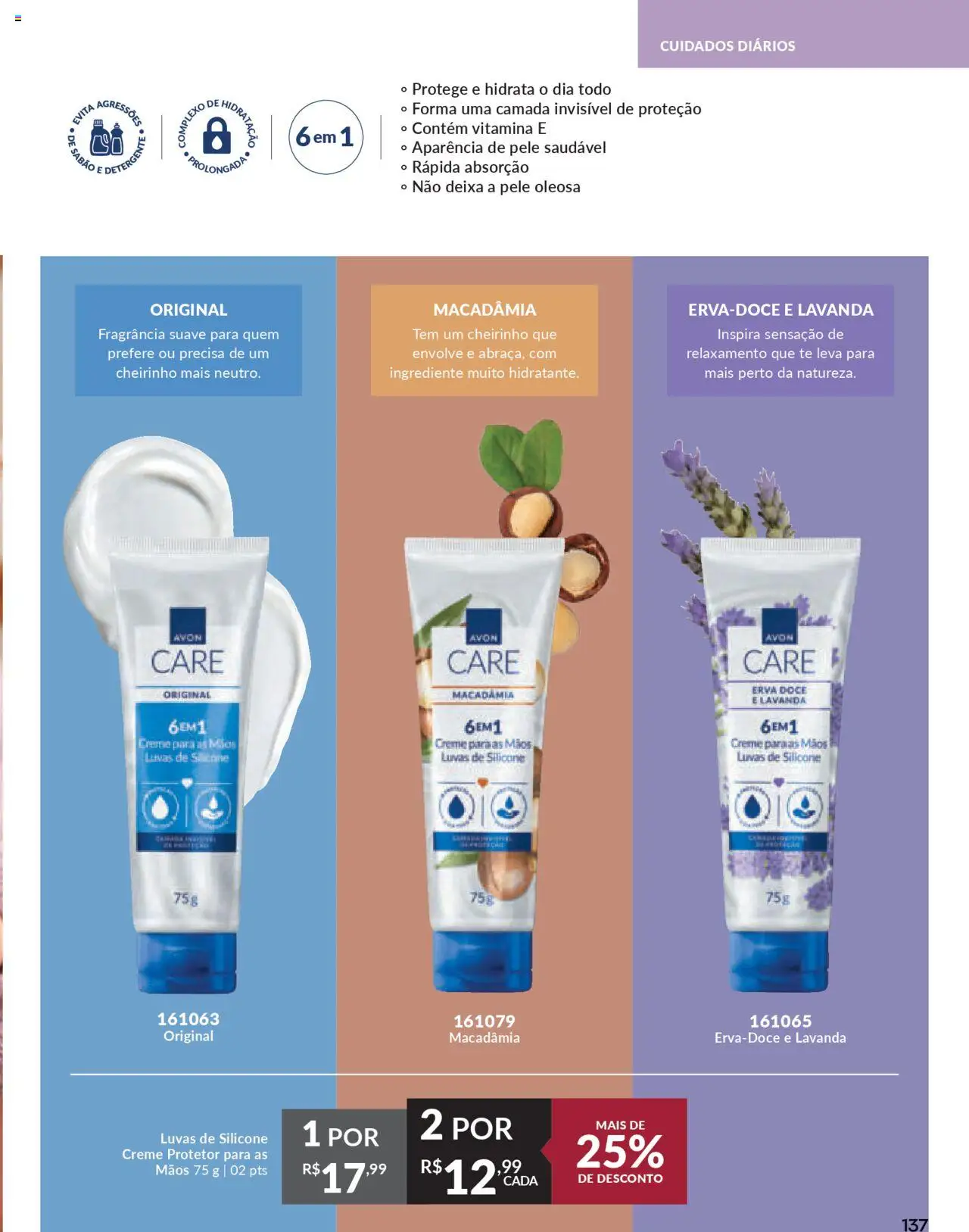 Avon Folheto - válido de 16.06.2025 | Página: 137 | Produtos: Macadâmia, Fragrância, Creme, Luvas