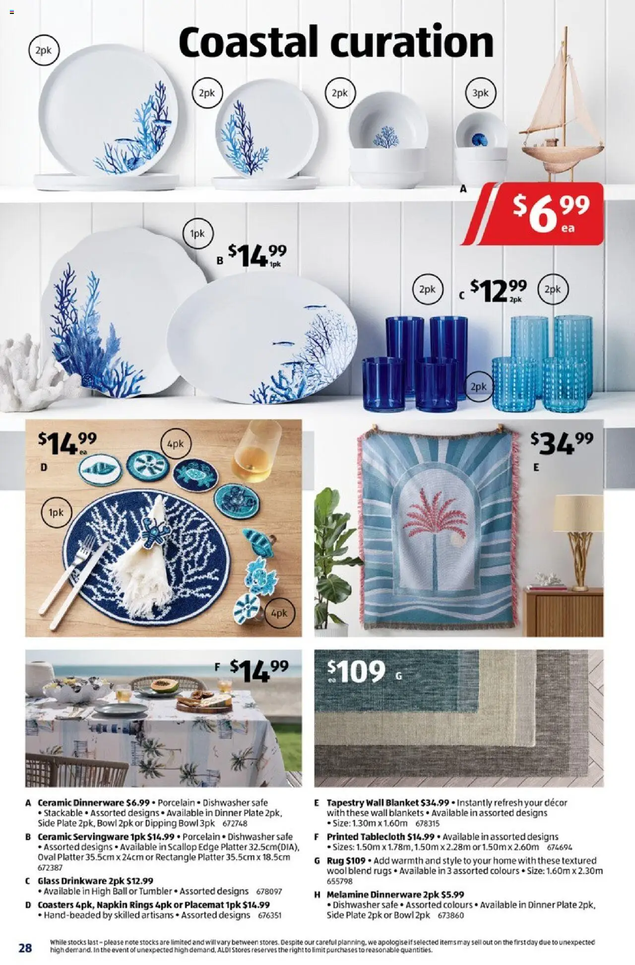 Aldi catalogue - valid from 22.10.2025 | Page: 28 | Products: Coasters, Decor, Dishwasher, Blanket
