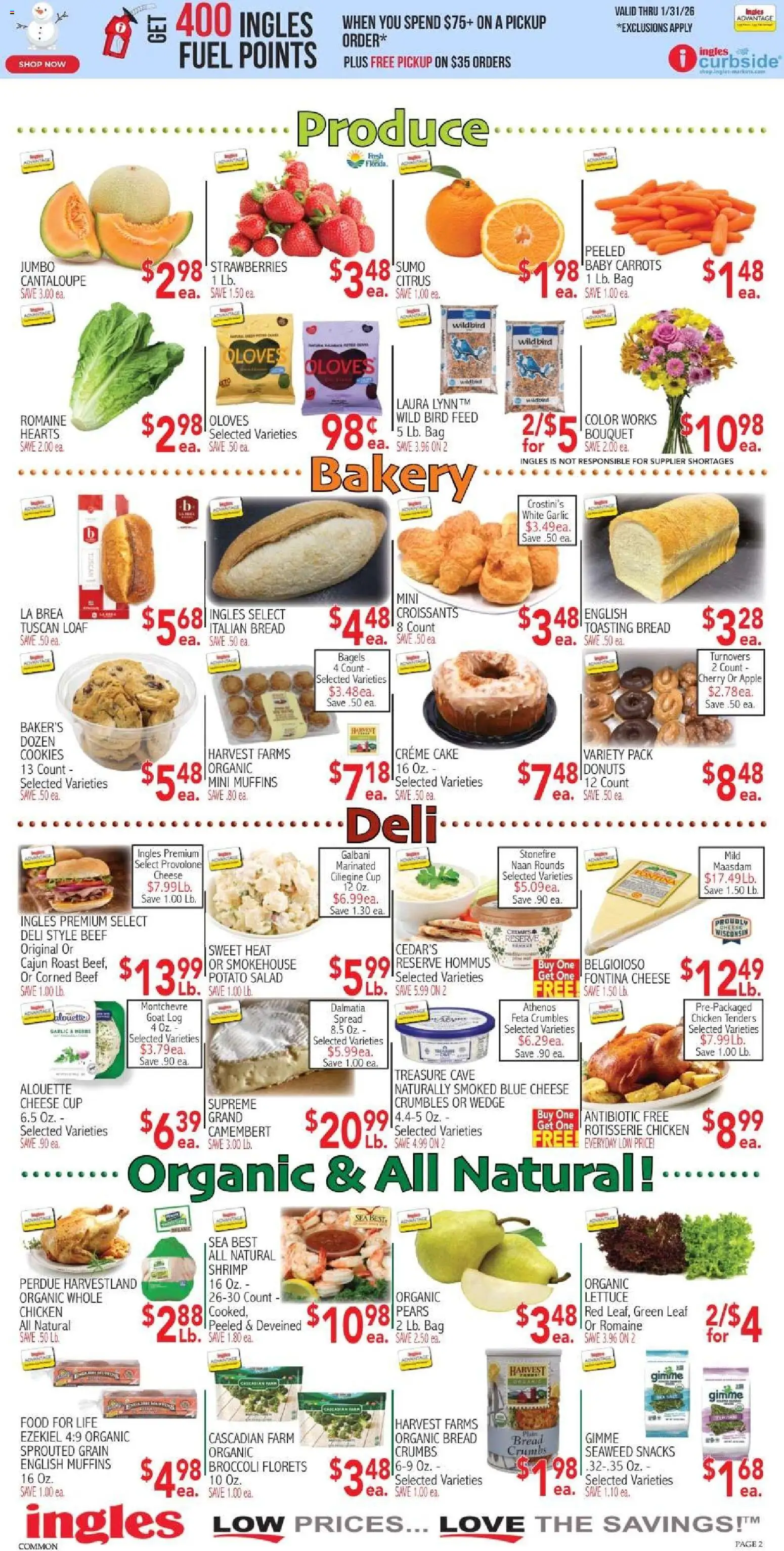 Ingles Weekly Ad - valid from 07.01.2026 | Page: 2 | Products: Lettuce, Strawberries, Salad, Croissants