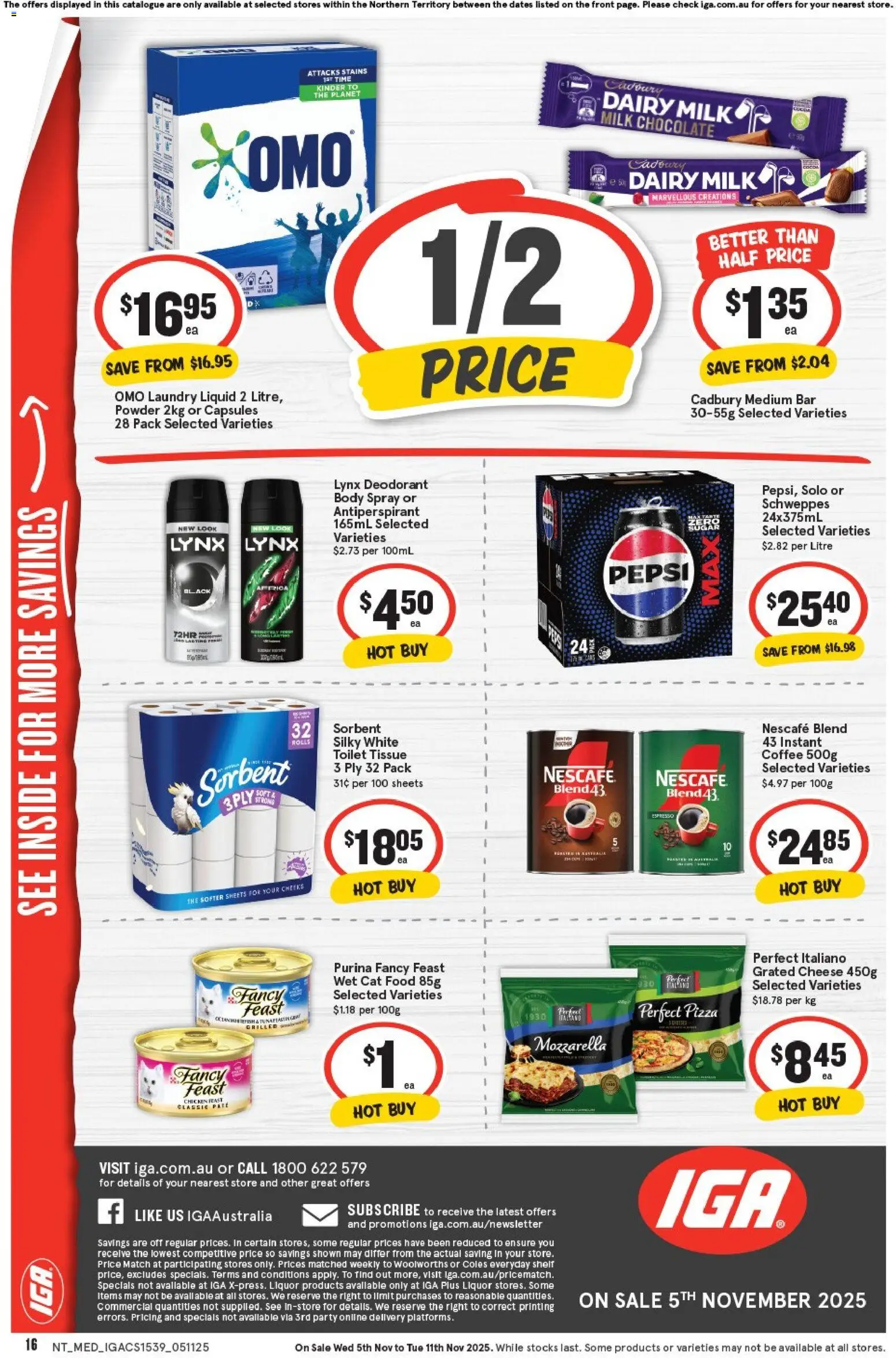 IGA catalogue - valid from 05.11.2025 | Page: 16 | Products: Toilet, Dairy, Chicken, Laundry