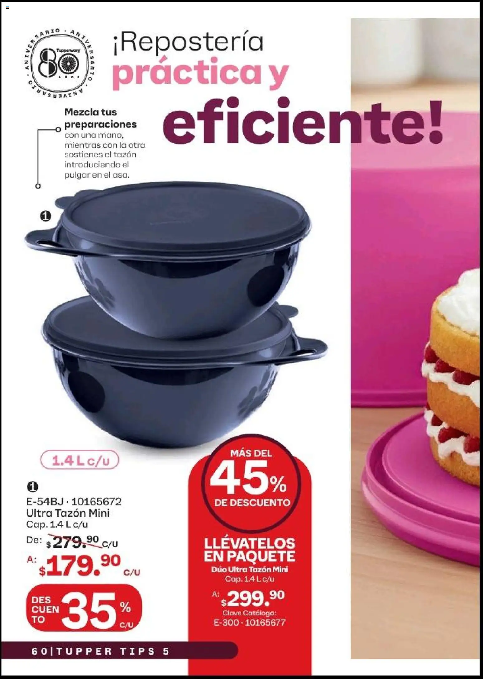 Nuevas ofertas de Tupperware válidas en toda la República Mexicana desde el 20.04.2026. ¡Encuentra las mejores ofertas en Tupperware catálogo! | Página: 60 | Productos: Tupper