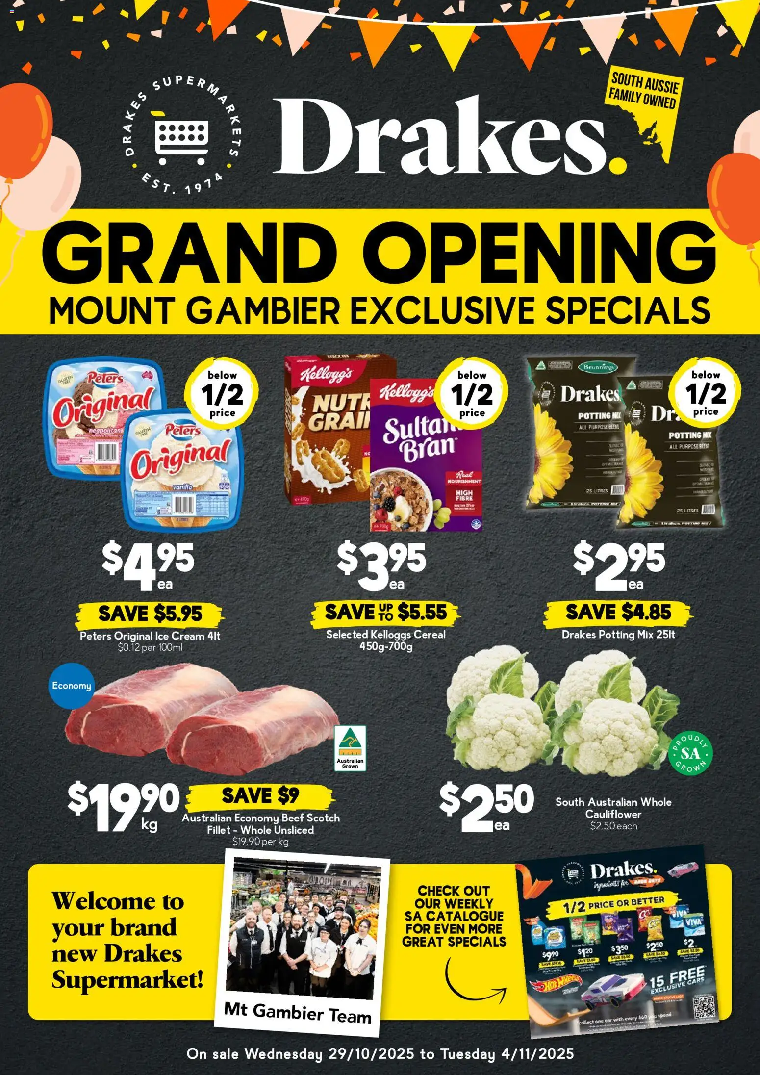 Drakes catalogue - valid from 29.10.2025 | Page: 1 | Products: Cereal, Cream, Scotch, Cauliflower