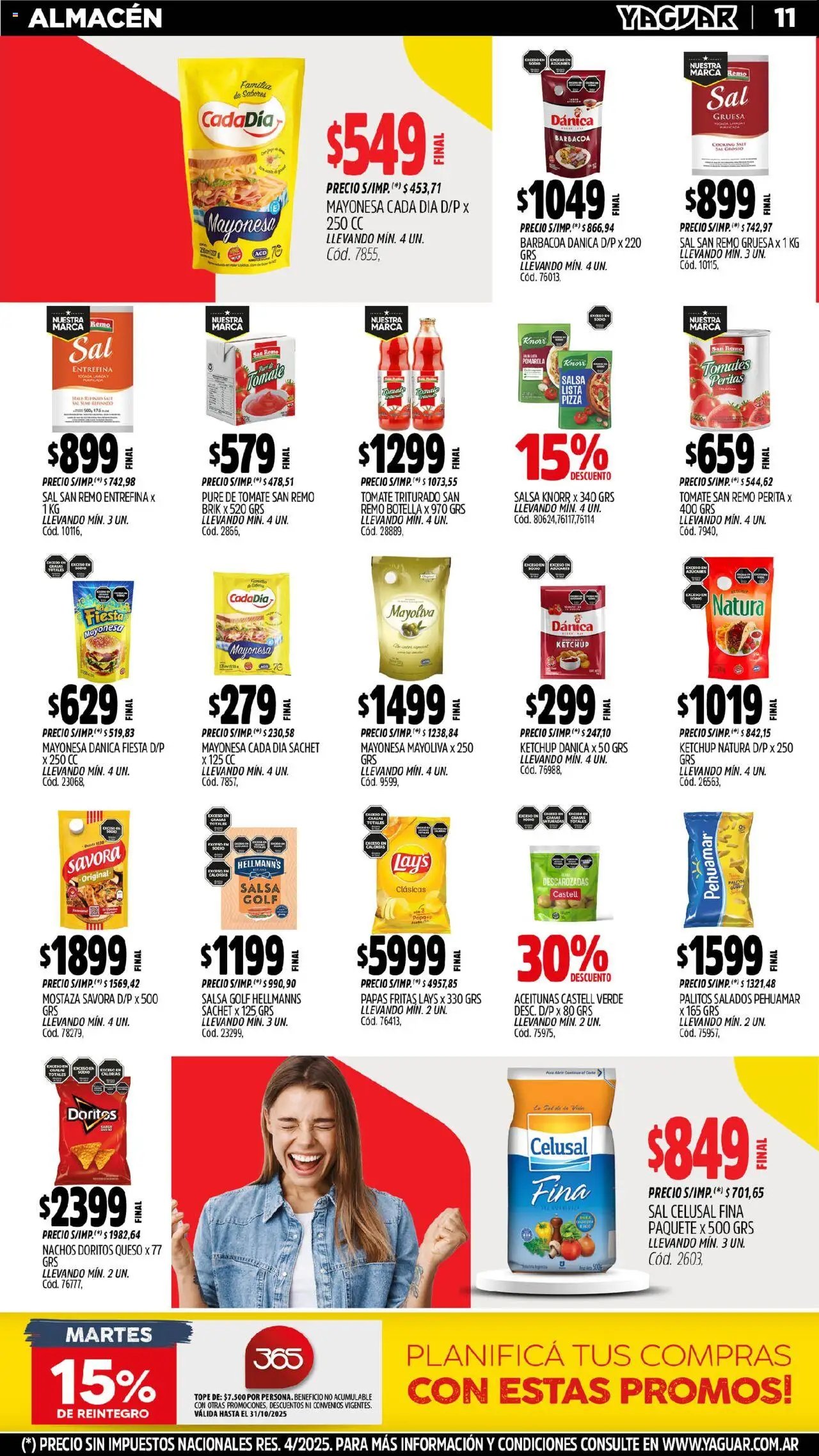 Yaguar - Bahía Blanca │ válido desde el 13.10.2025 | Página: 10 | Productos: Ketchup, Queso, Tomates, Papas fritas