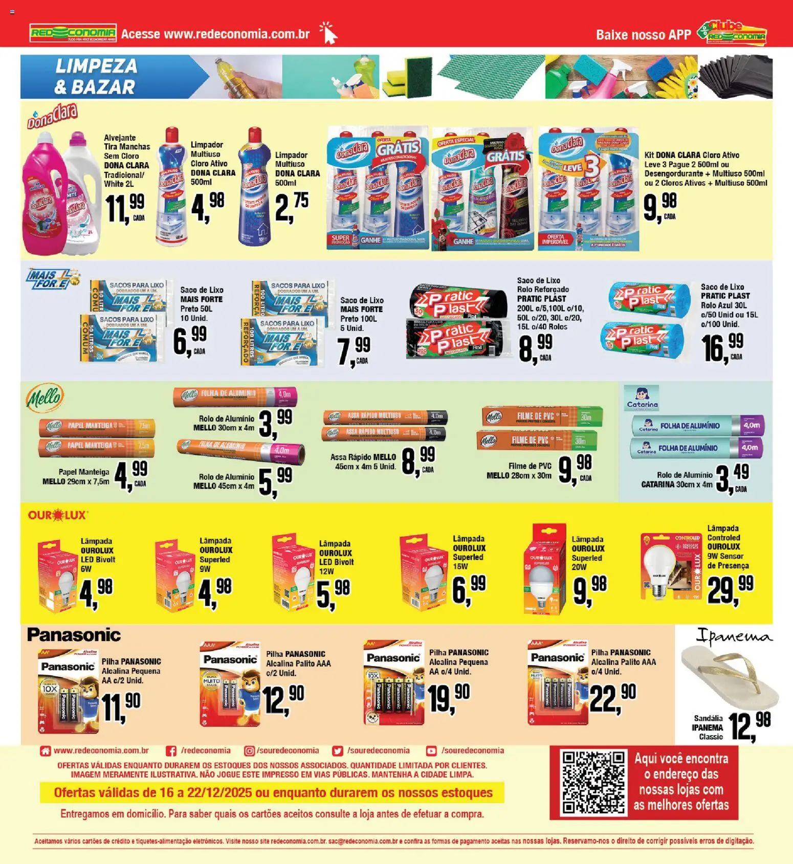 RedEconomia Folheto - válido de 16.12.2025 | Página: 25 | Produtos: Lâmpada, Cloro, Rolo, Manteiga