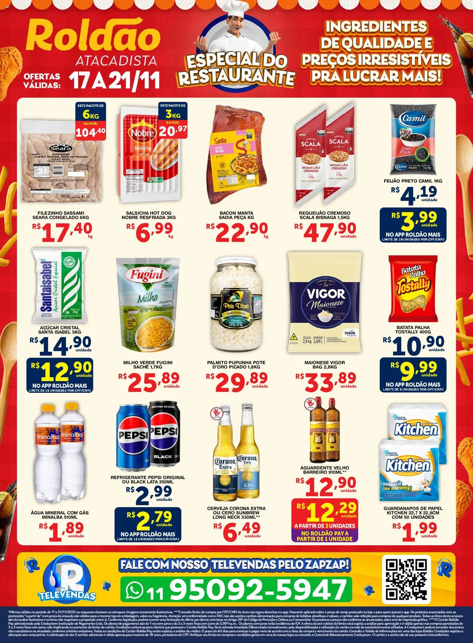 Roldão Folheto - válido de 17.11.2025 | Página: 1 | Produtos: Minalba, Cerveja, Água mineral, Absorvente