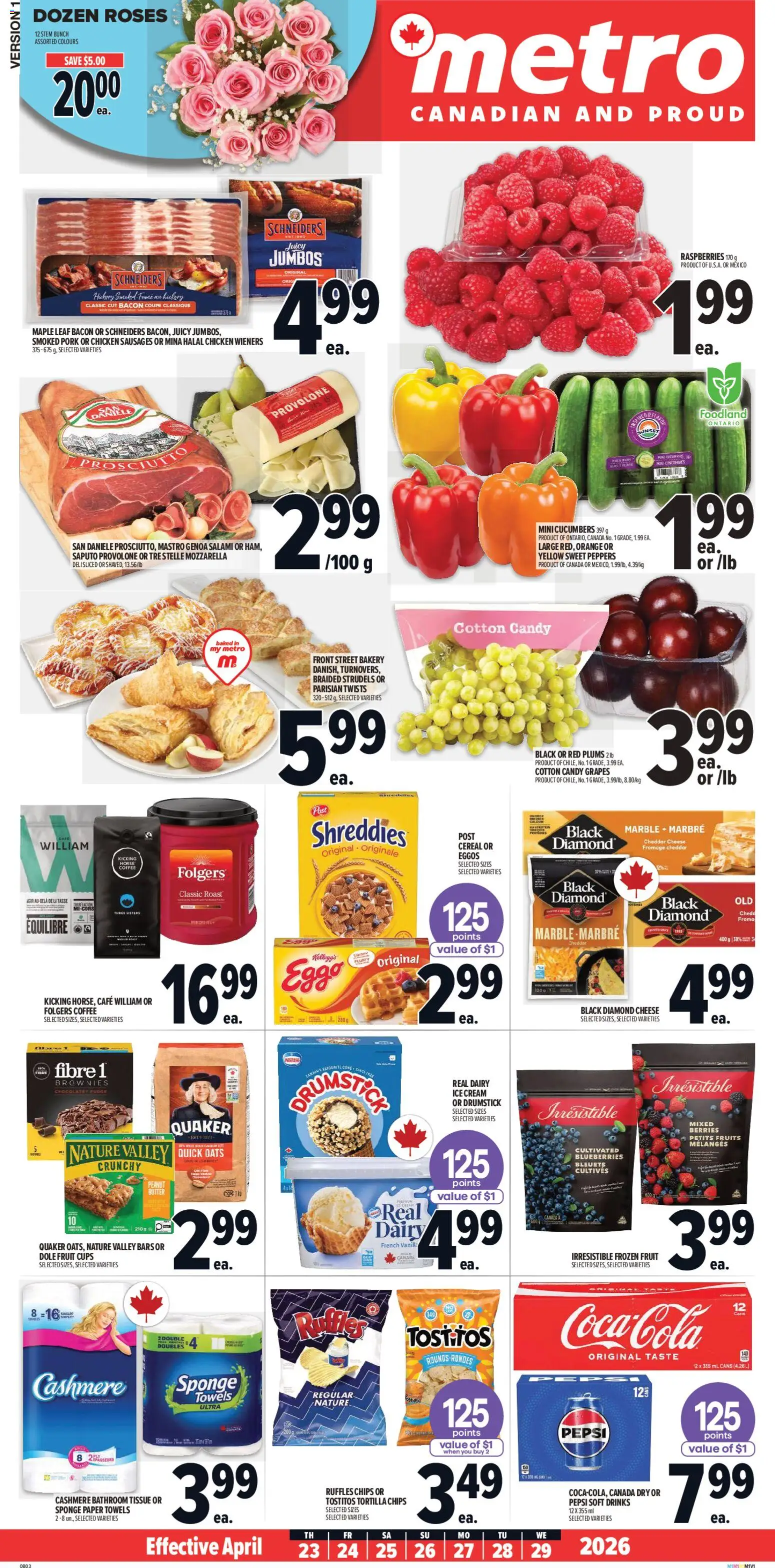 Metro flyer valid from 23.04.2026 | Page: 2 | Products: Cream, Butter, Cheese, Pork